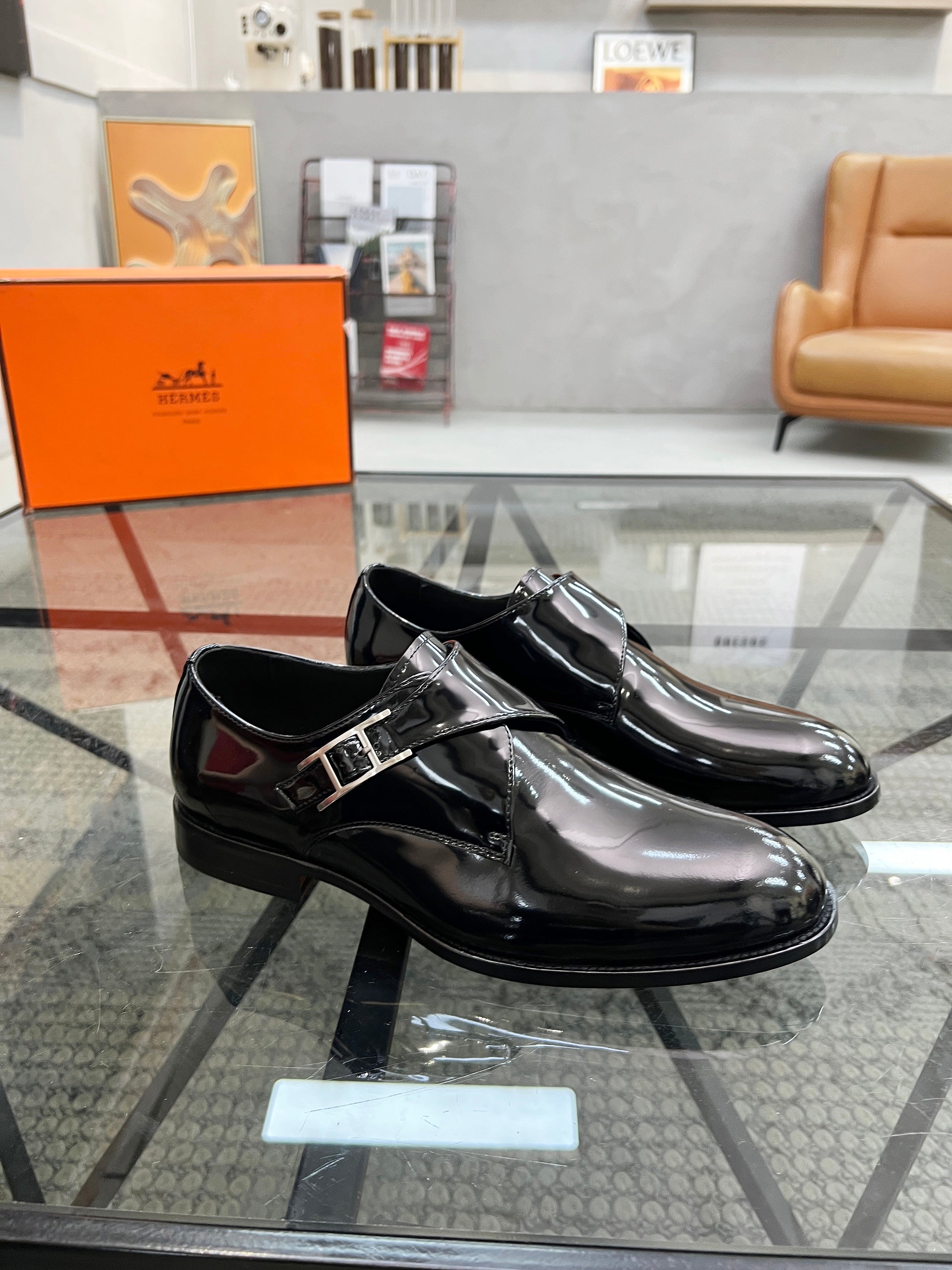 HM Men's Loafer Black Patent Leather 638512