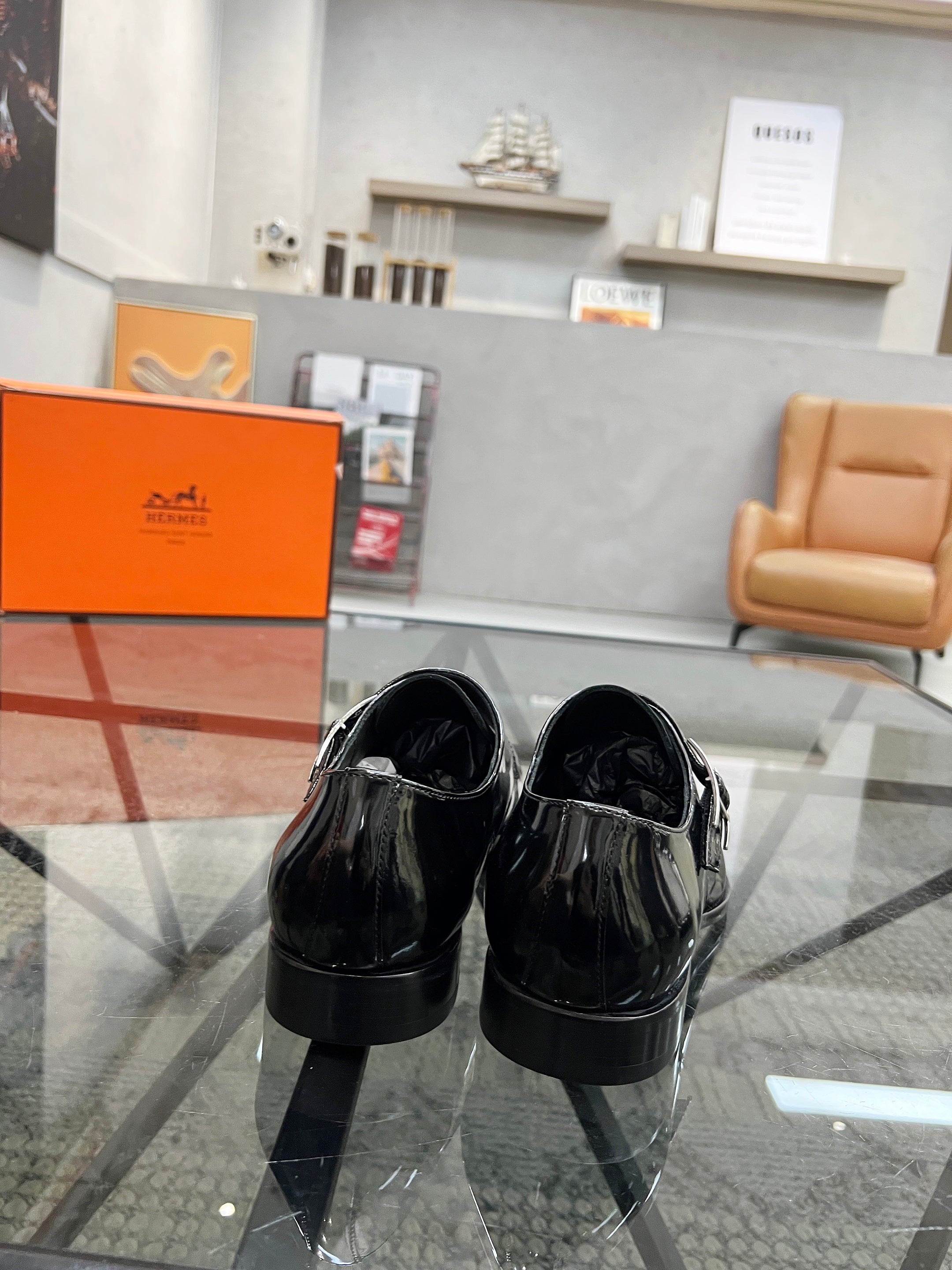 HM Men's Loafer Black Patent Leather 638512