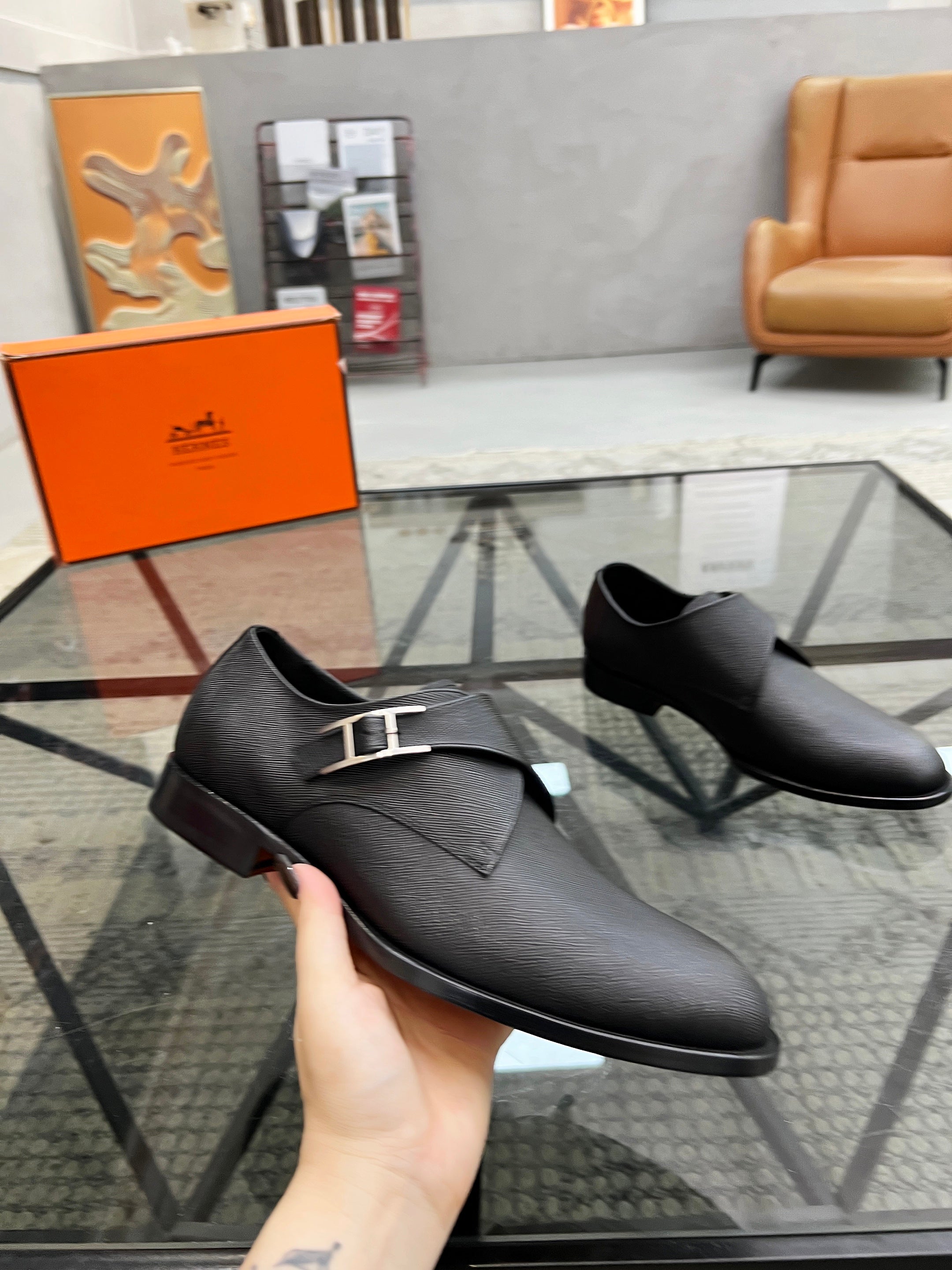 HM Men's Loafer Black Cowhide 638513