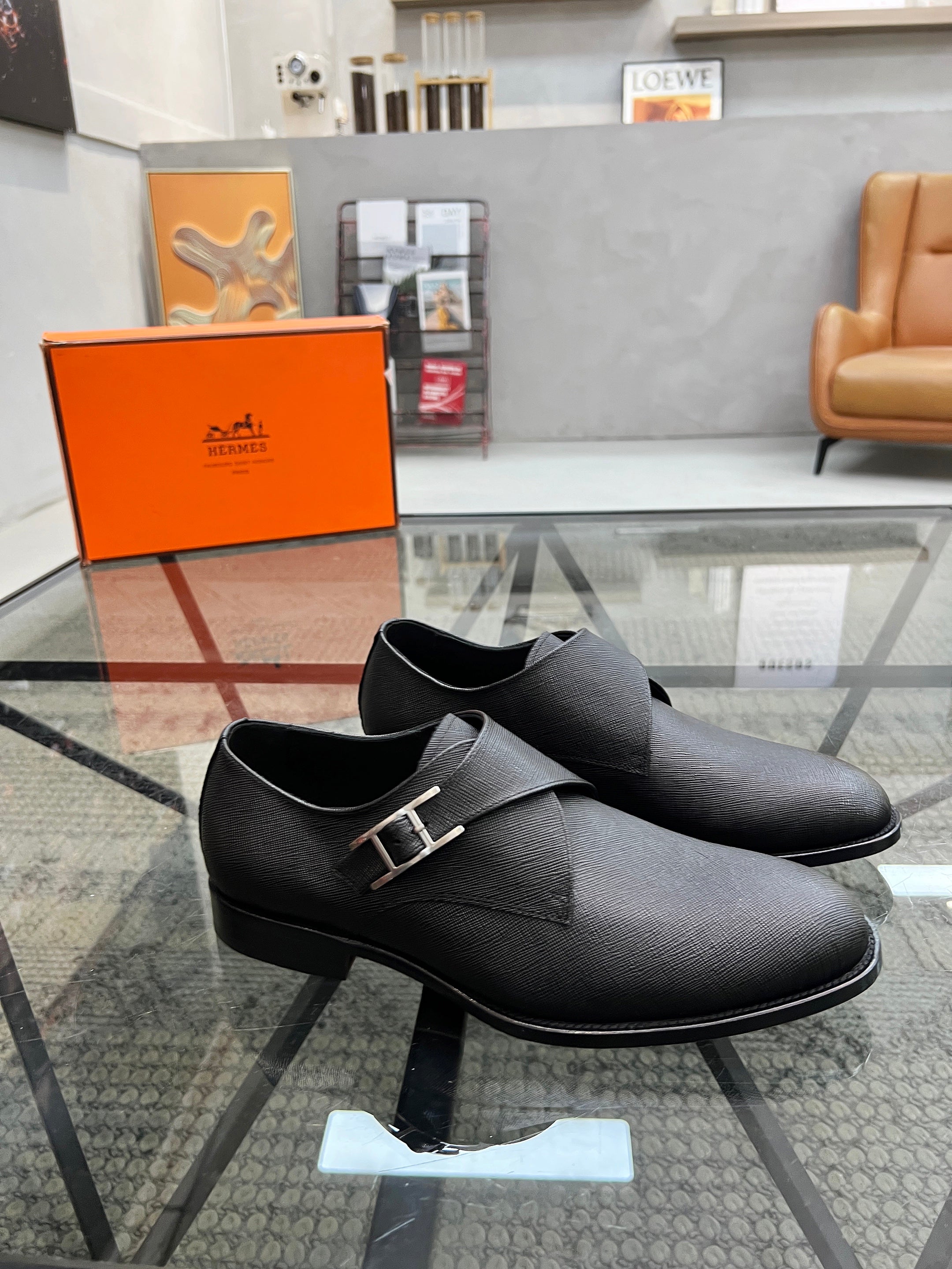 HM Men's Loafer Black Cowhide 638513