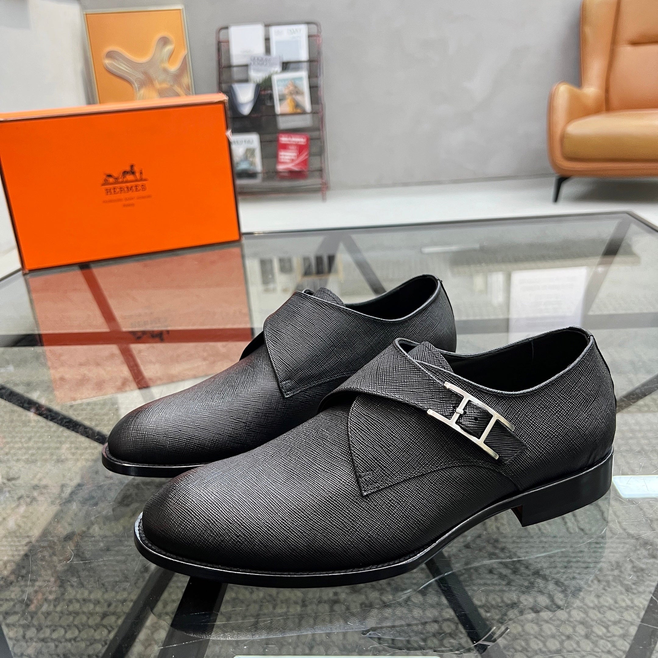 HM Men's Loafer Black Cowhide 638513