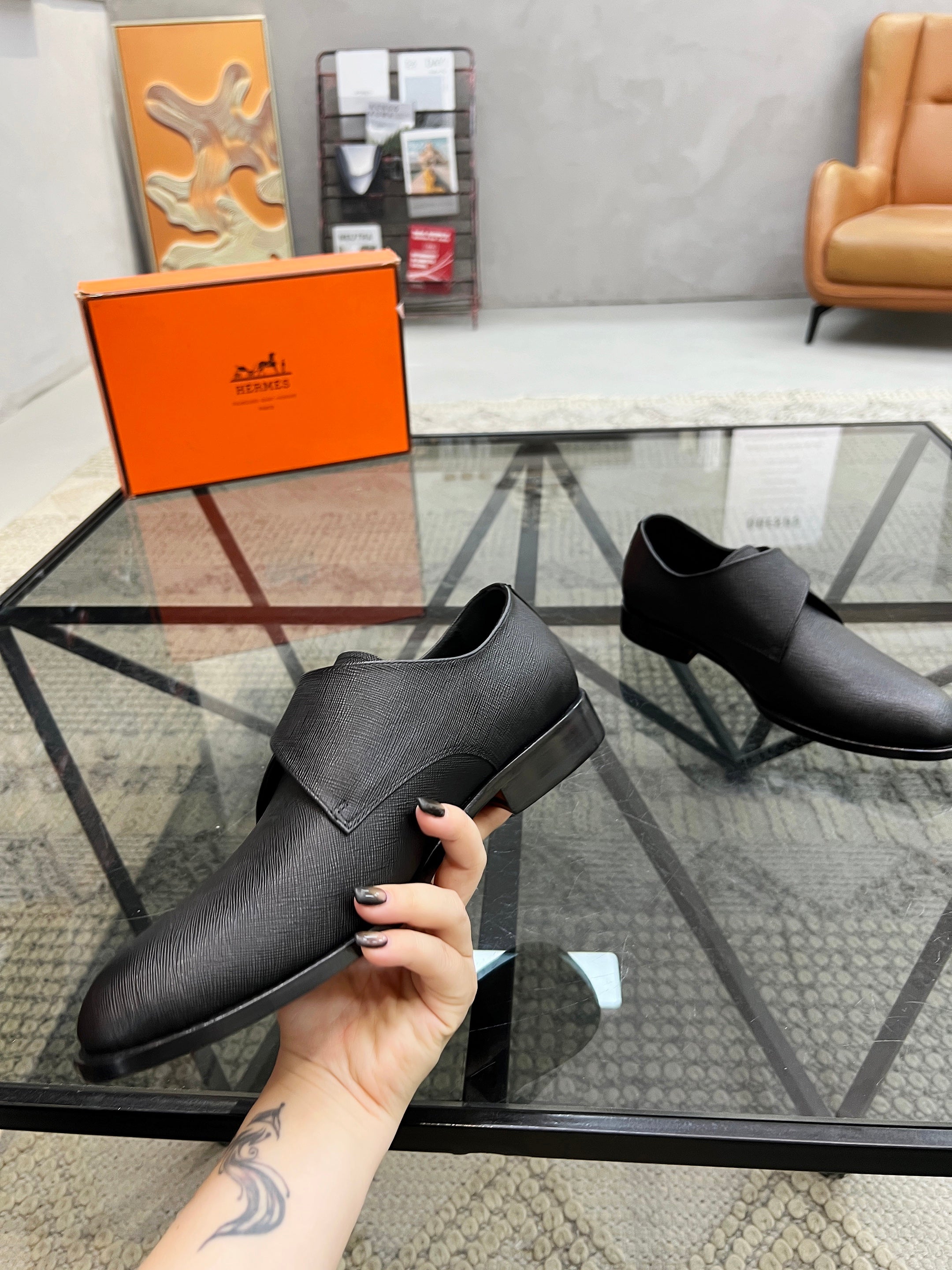 HM Men's Loafer Black Cowhide 638513