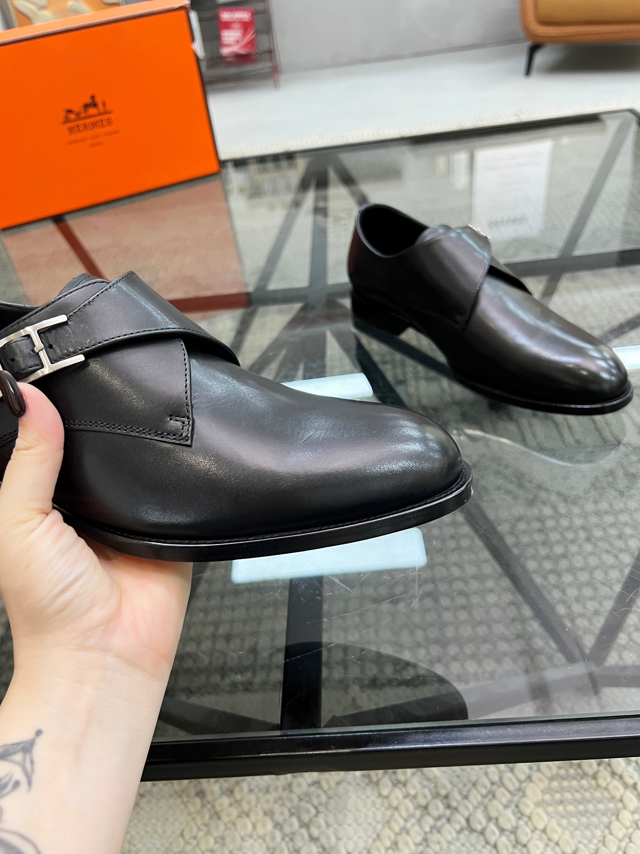 HM Men's Loafer Black Smooth Cowhide 638515