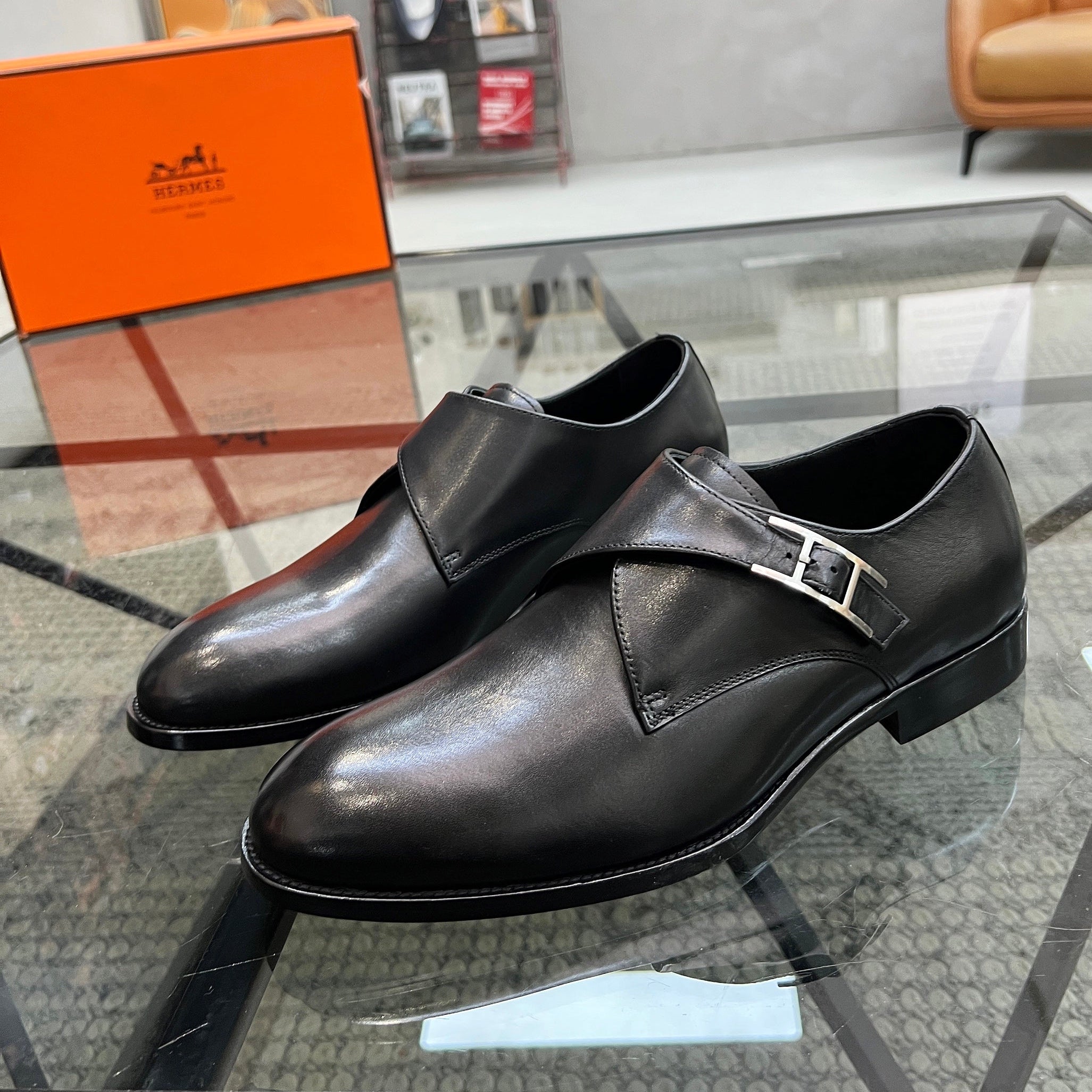 HM Men's Loafer Black Smooth Cowhide 638515