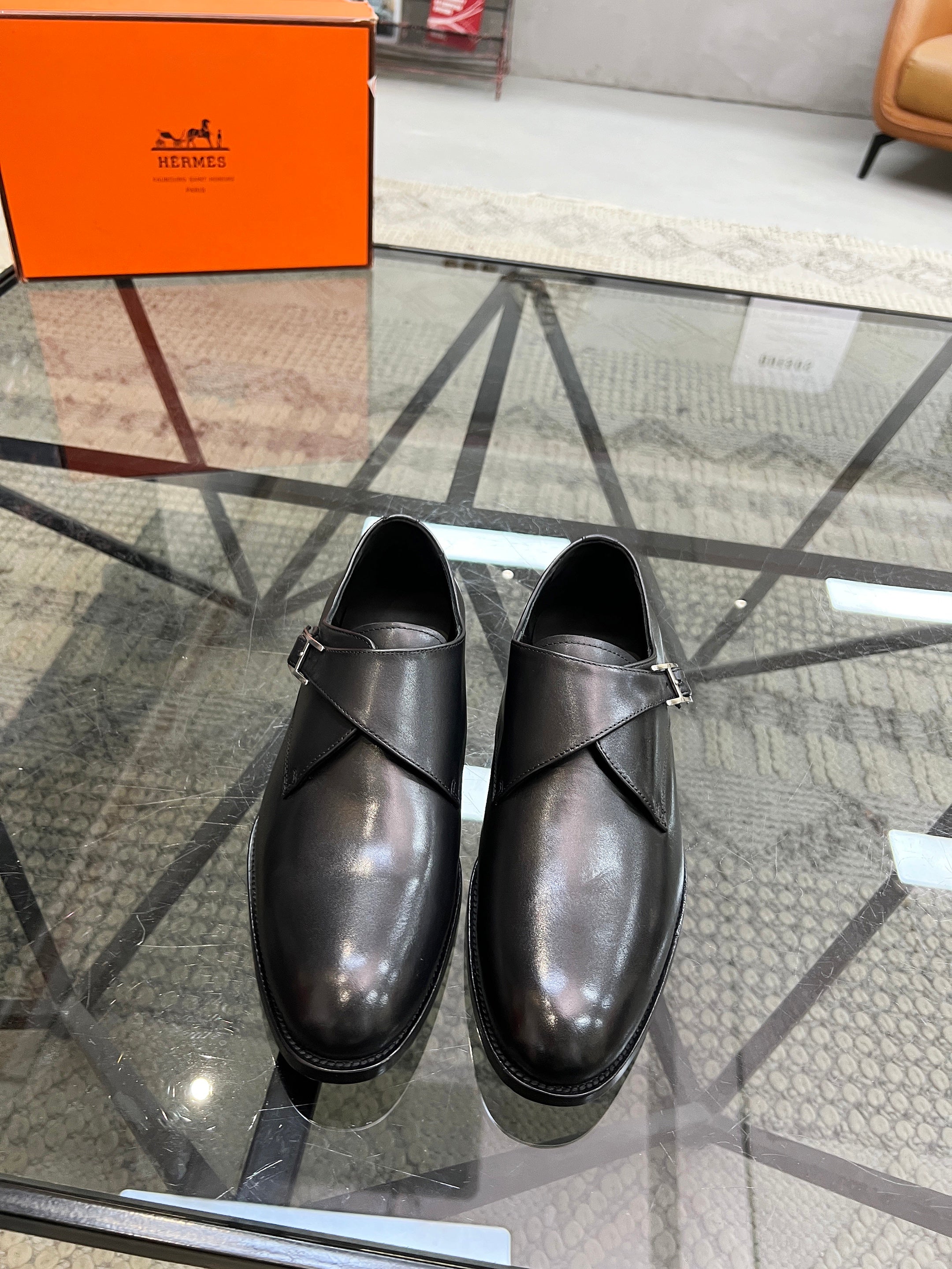 HM Men's Loafer Black Smooth Cowhide 638515