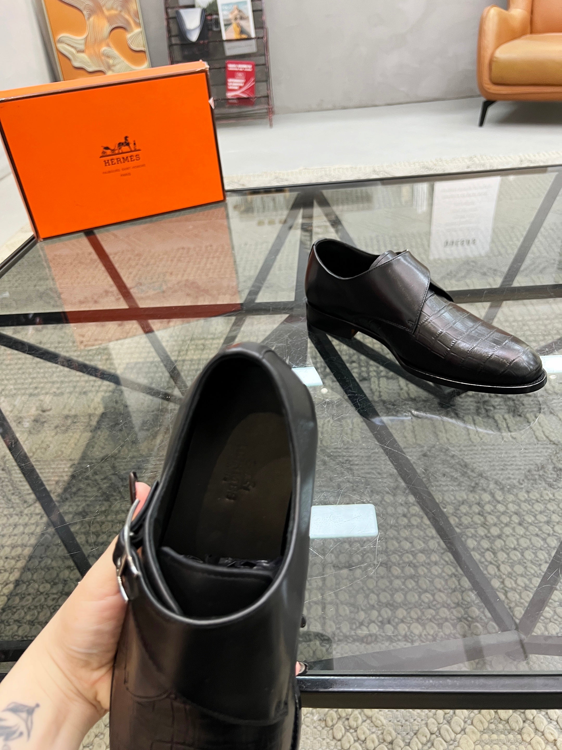 HM Men's Loafer Black Smooth Cowhide 638515