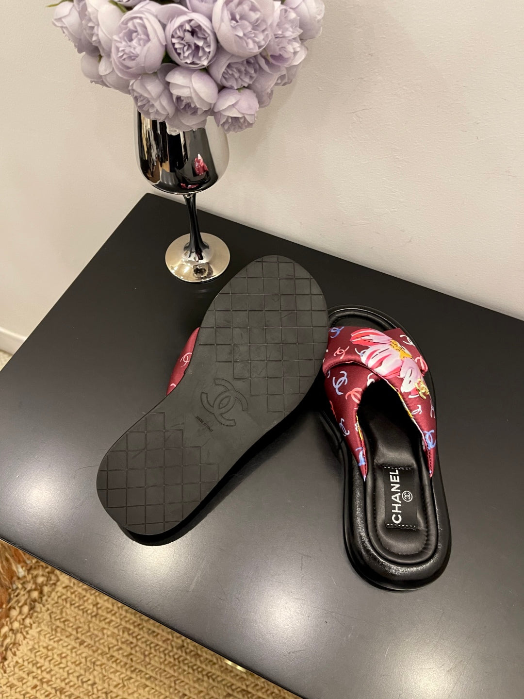 CC 25 Platform Slide Red Cloth Sheepskin 334746