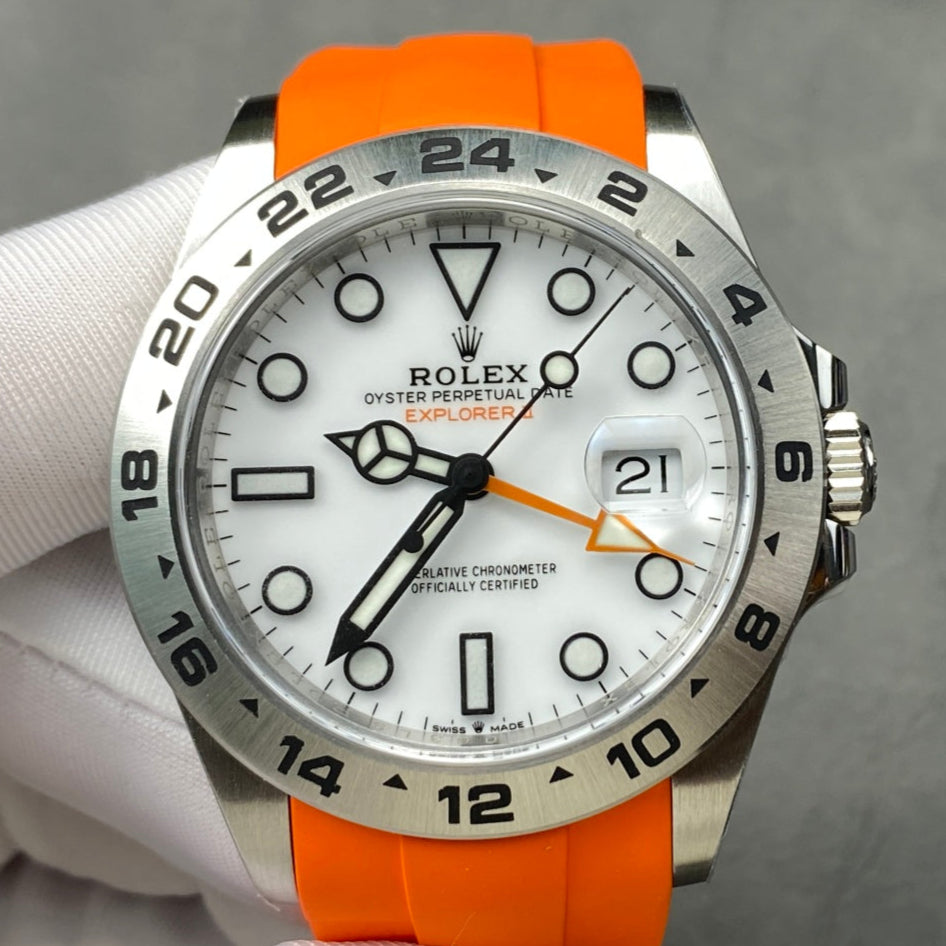 Rolex Explorer II 42mm Orange Silver White Dial