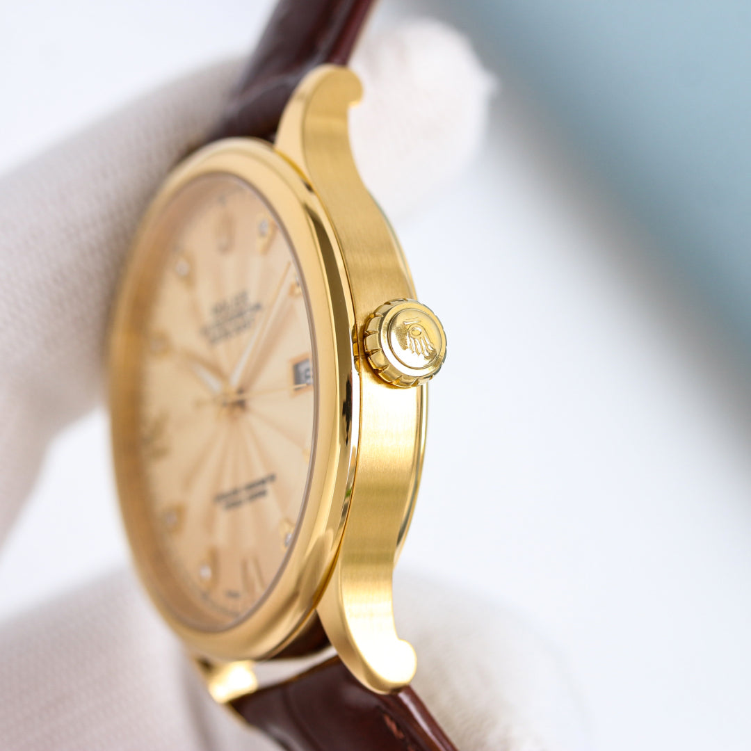 Rolex Datejust 40mm Gold Leather