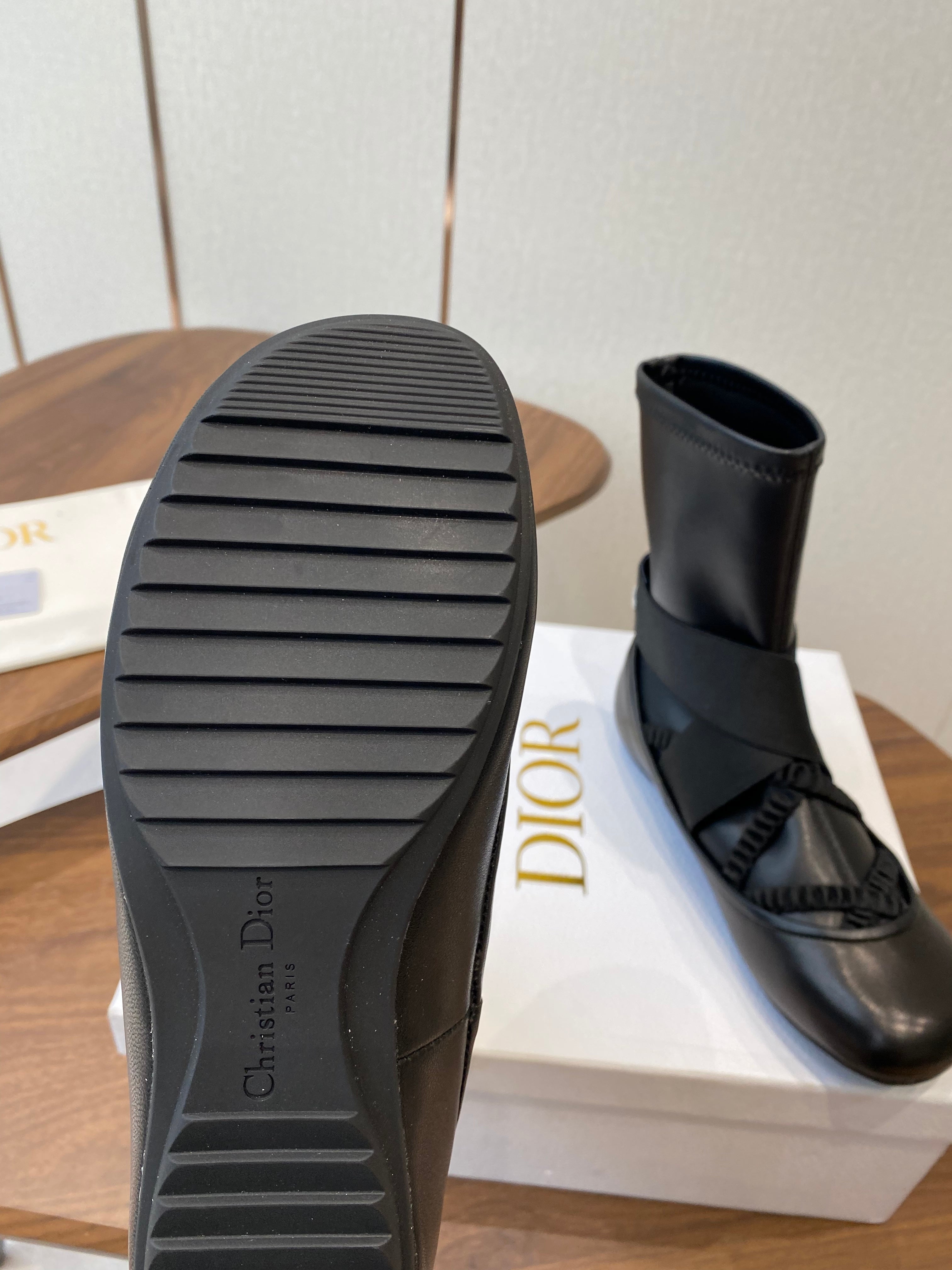 CD Ballet Stretch Boots Black Sheepskin  431503