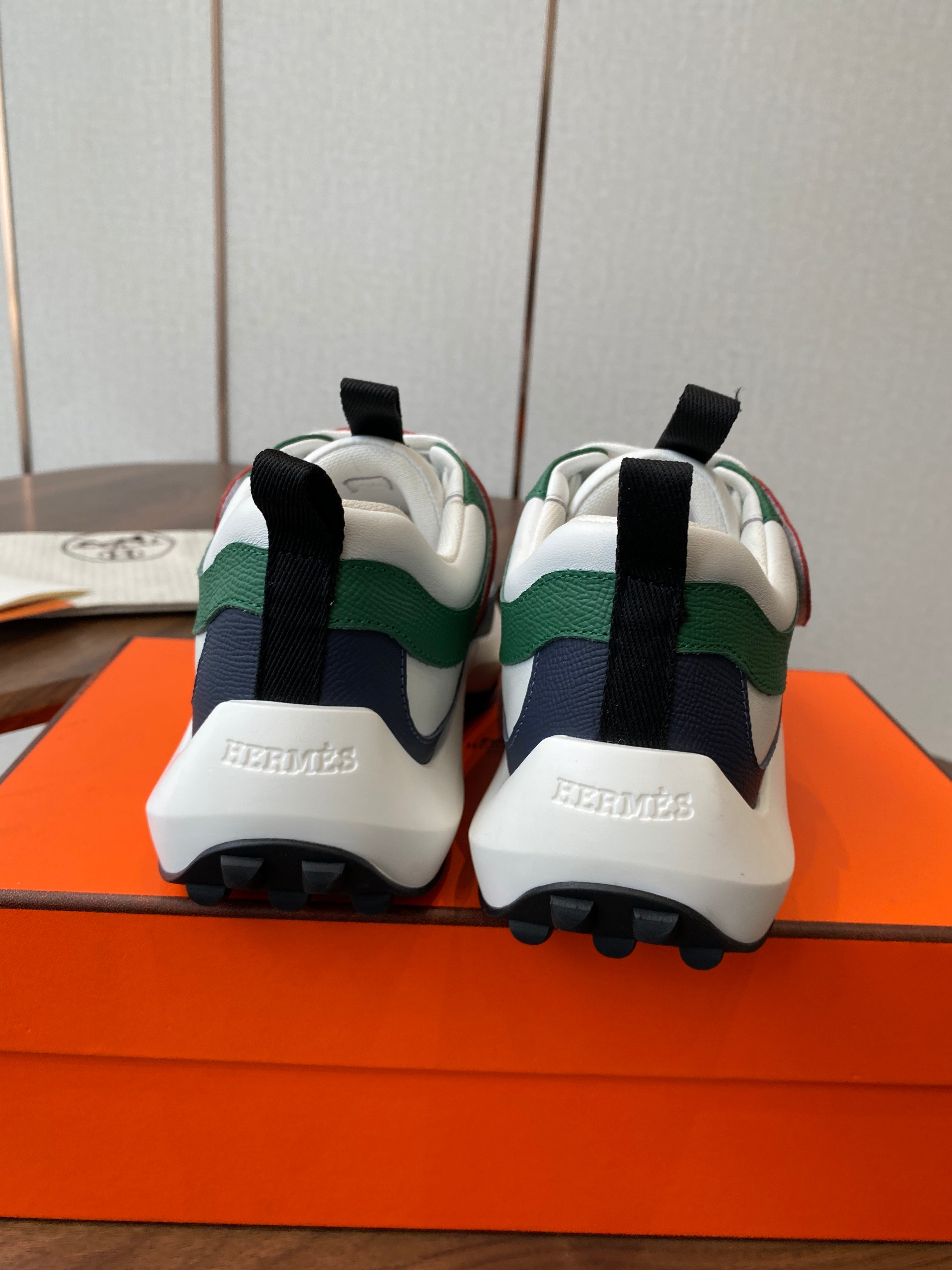 HM couple's sneakers white blue rubber material 477360