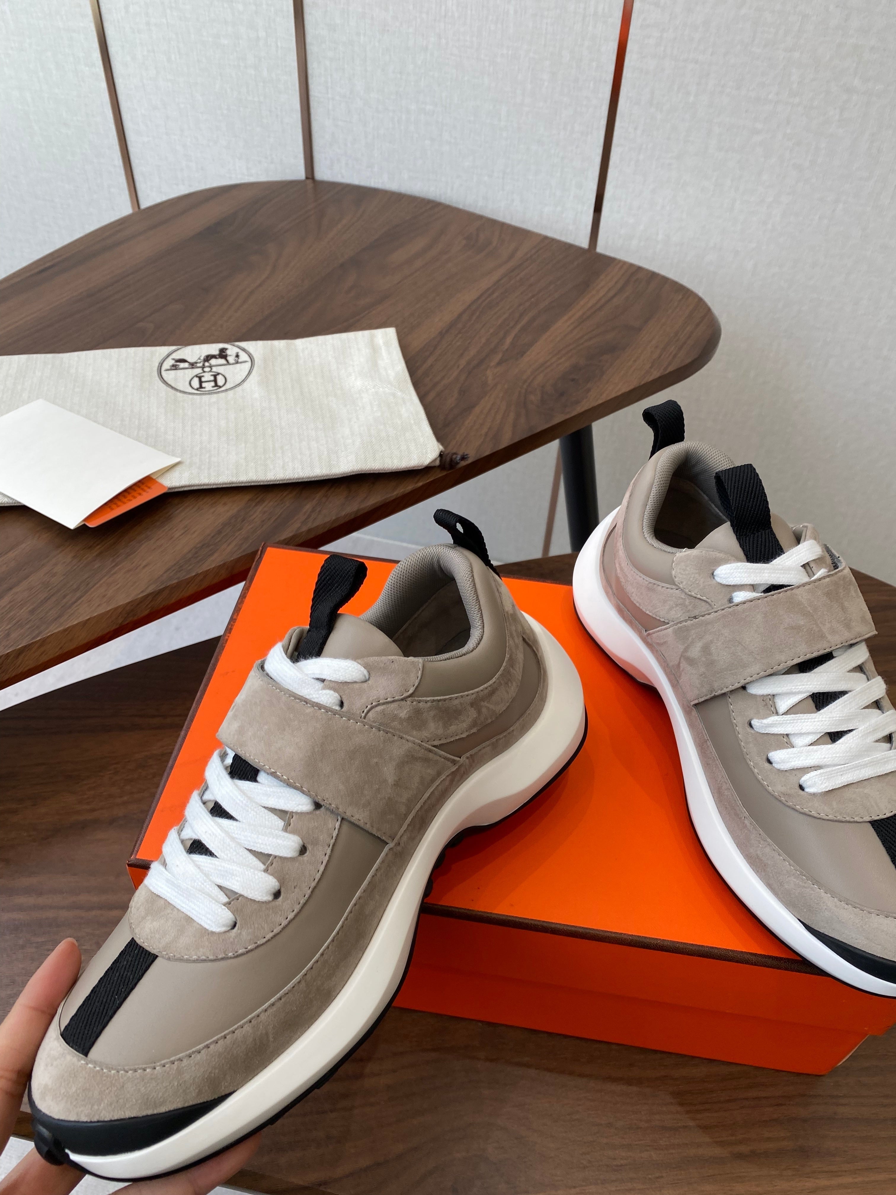 HM couple's sneakers taupe suede 477365