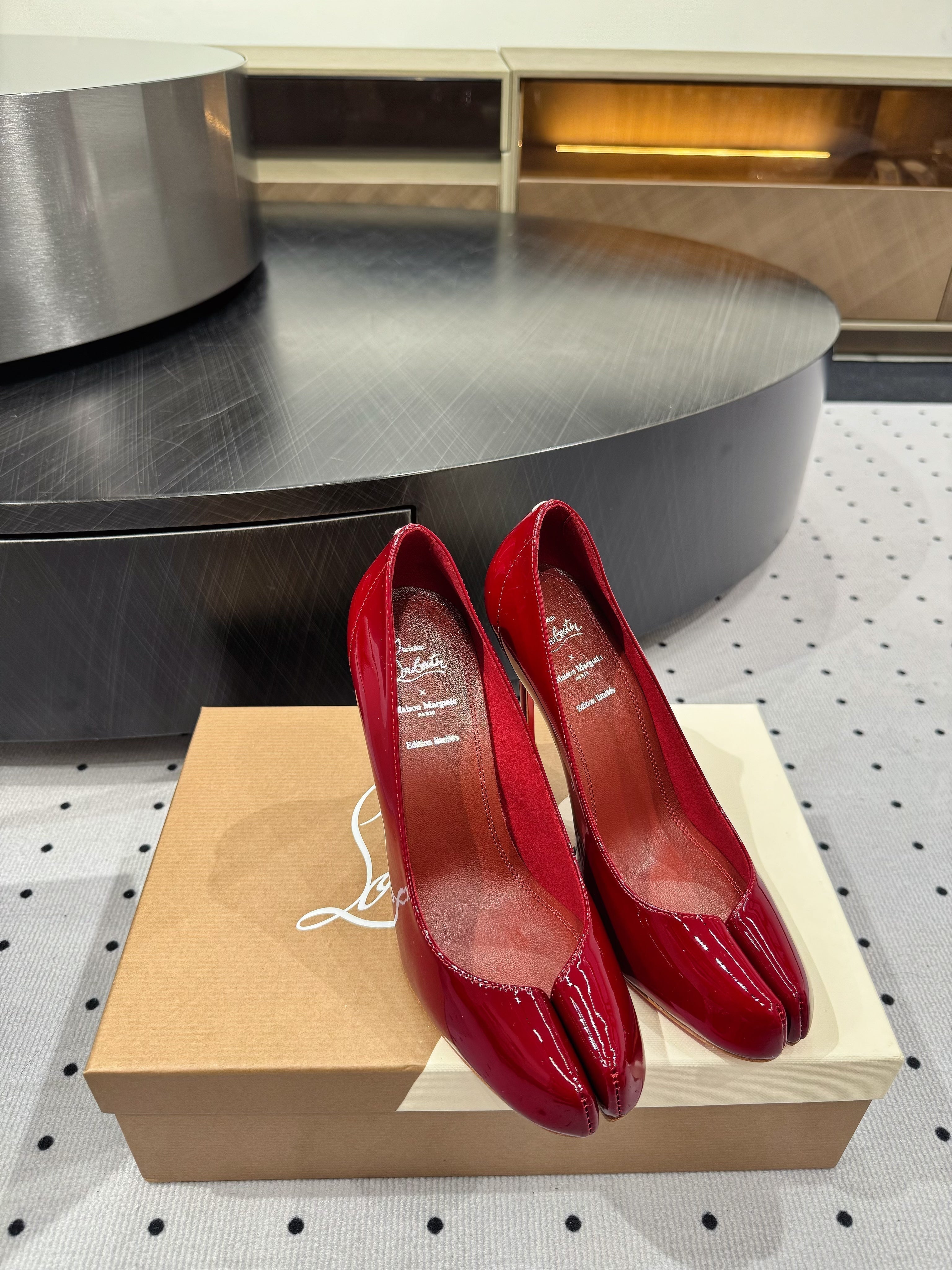 CL x Margiela 25 Pumps Red 10cm Patent Leather 296035