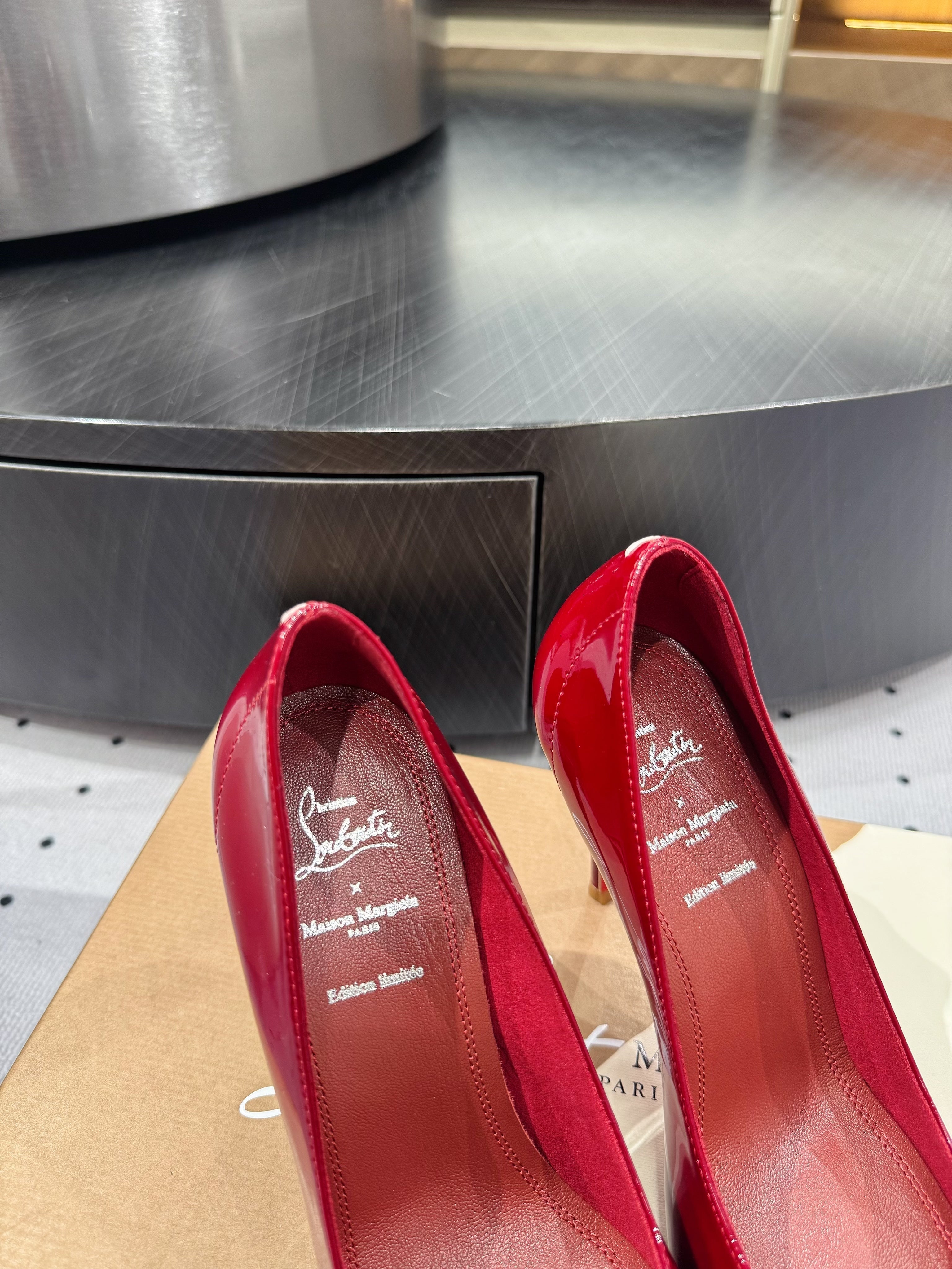 CL x Margiela 25 Pumps Red 10cm Patent Leather 296035