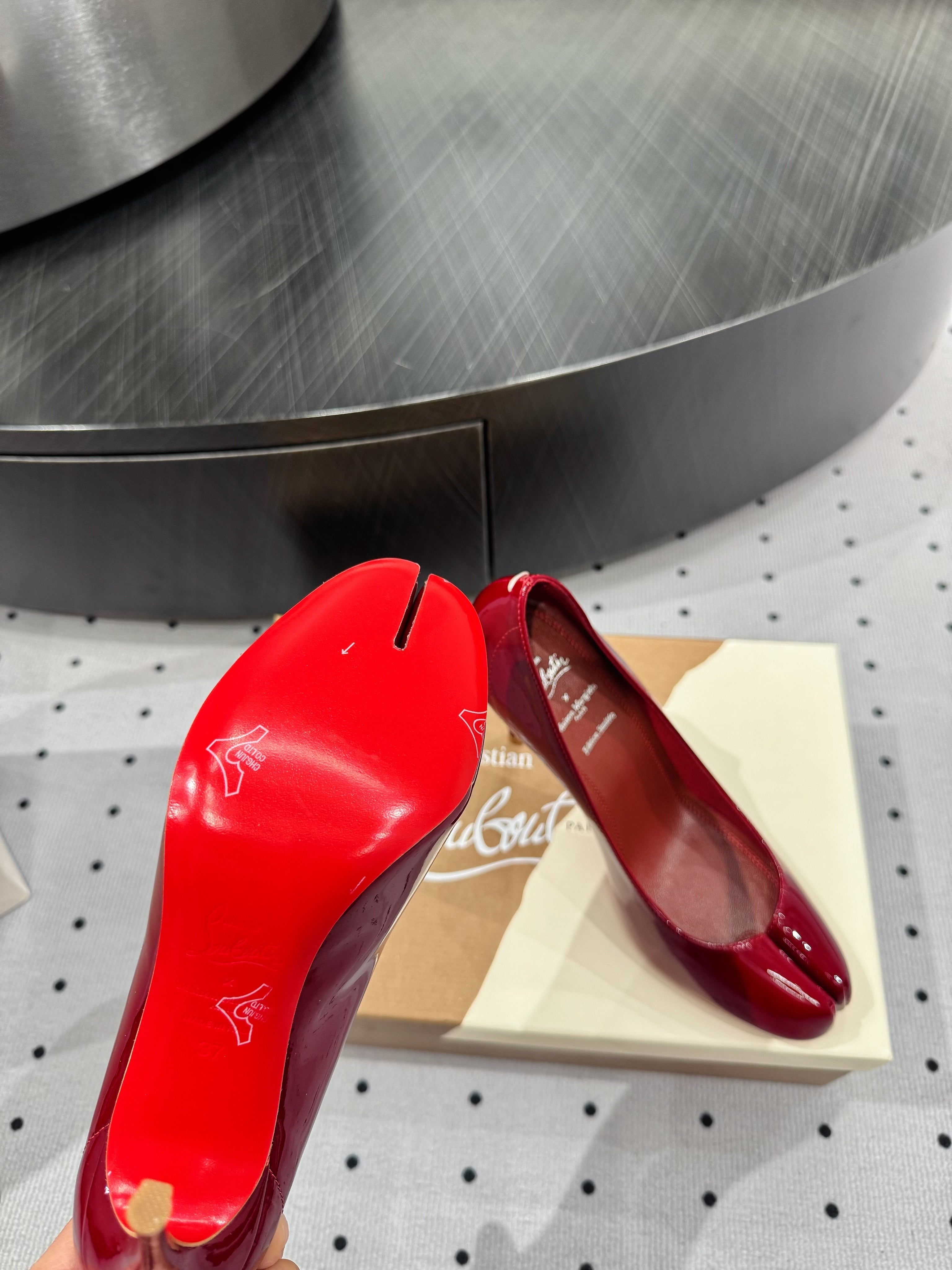 CL x Margiela 25 Pumps Red 10cm Patent Leather 296035