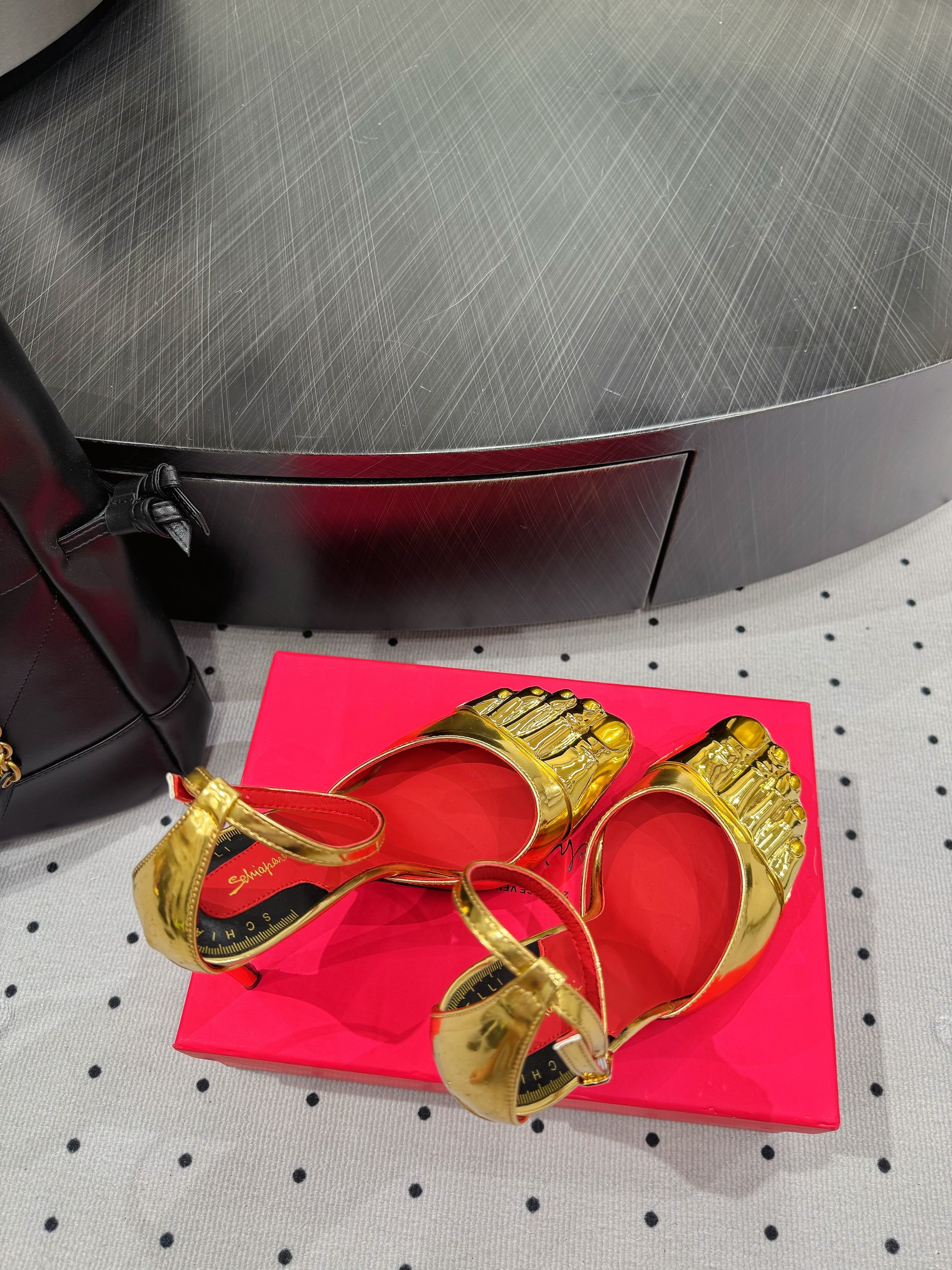 CL 25 Elsa Schiapar Slingback Gold Mirror Cowhide 321605