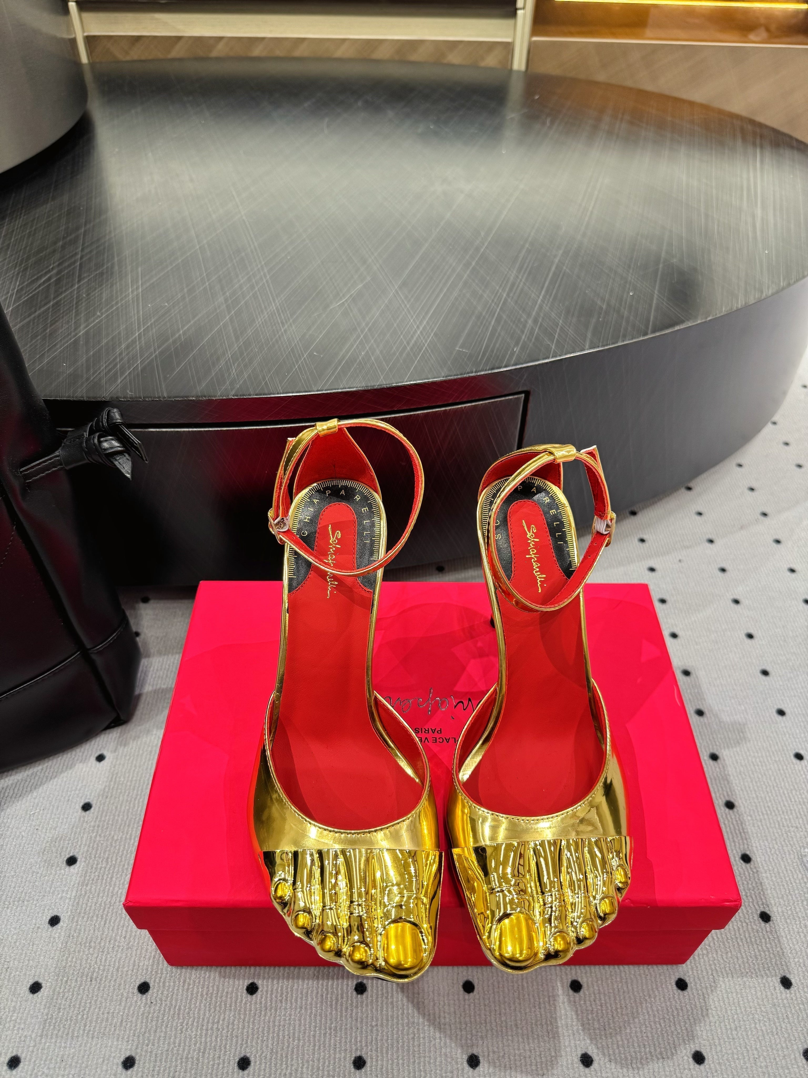 CL 25 Elsa Schiapar Slingback Gold Mirror Cowhide 321605