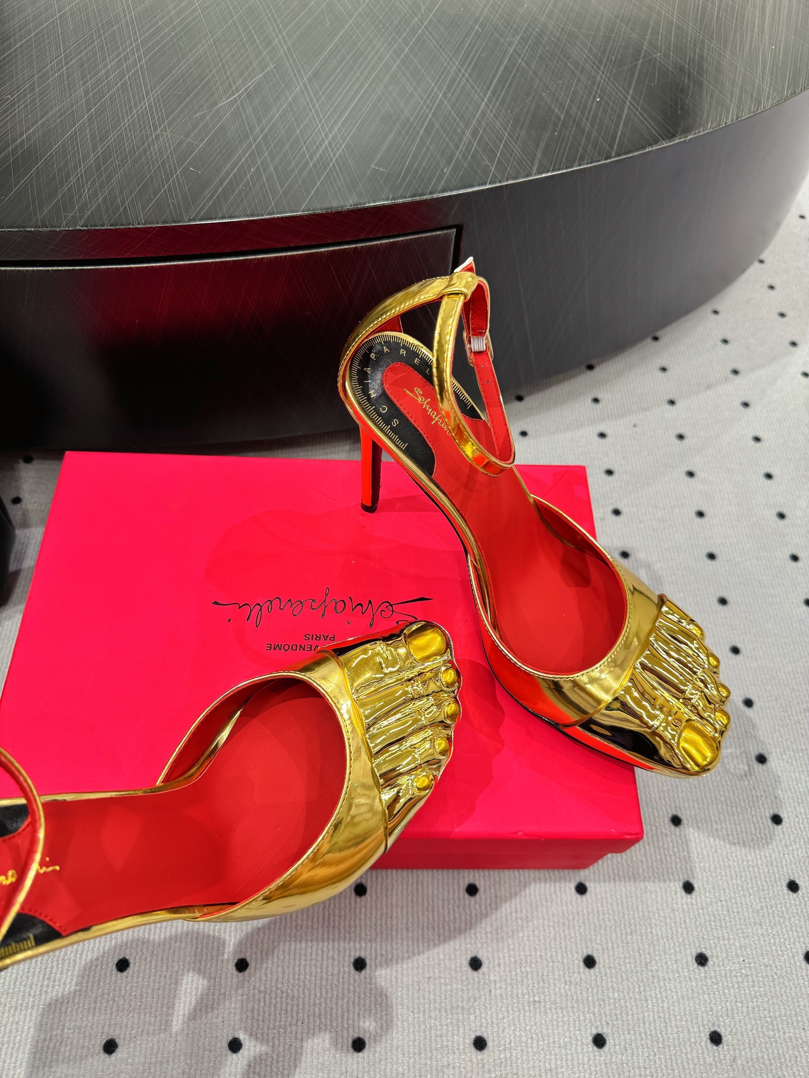 CL 25 Elsa Schiapar Slingback Gold Mirror Cowhide 321605