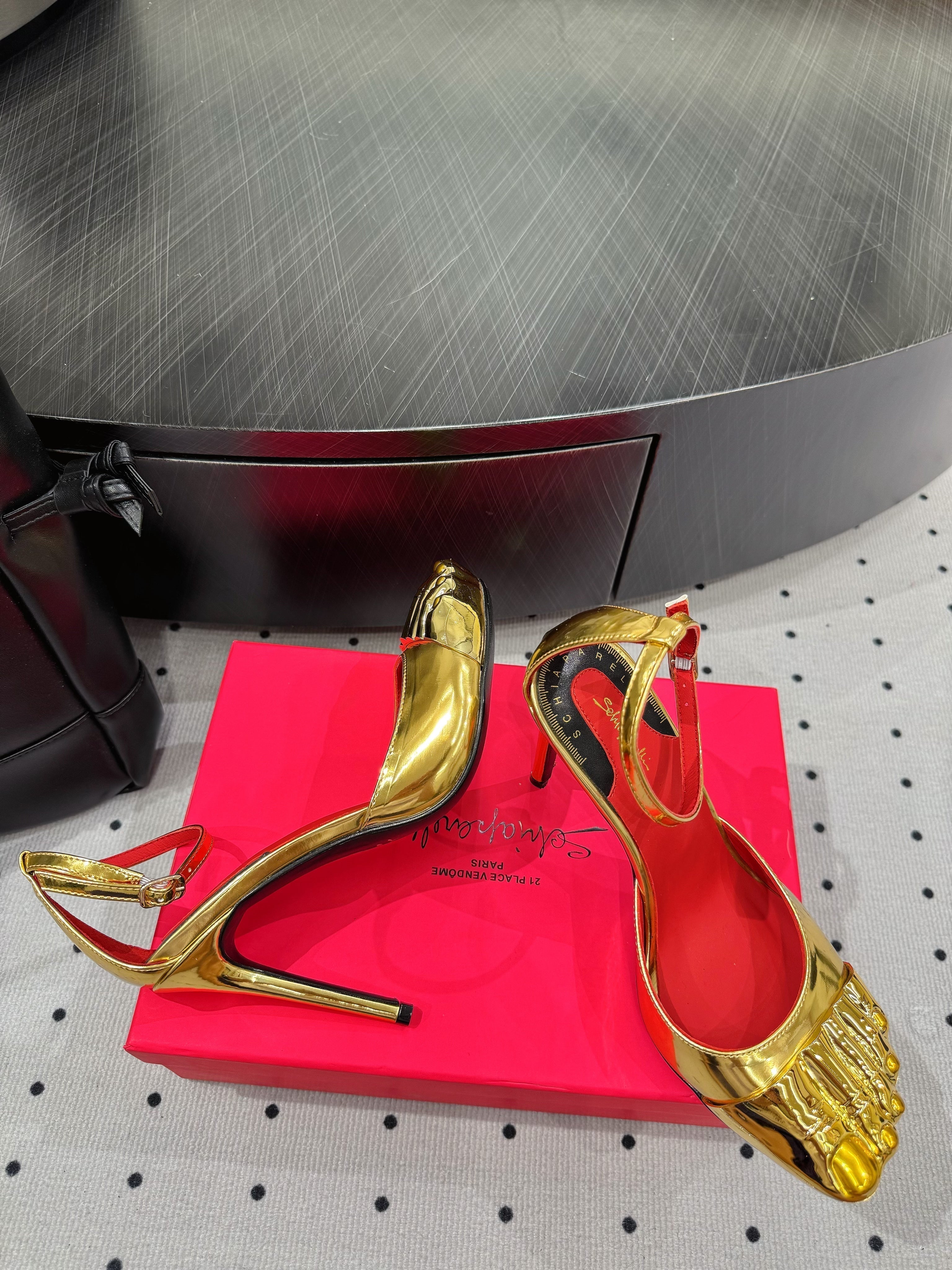 CL 25 Elsa Schiapar Slingback Gold Mirror Cowhide 321605
