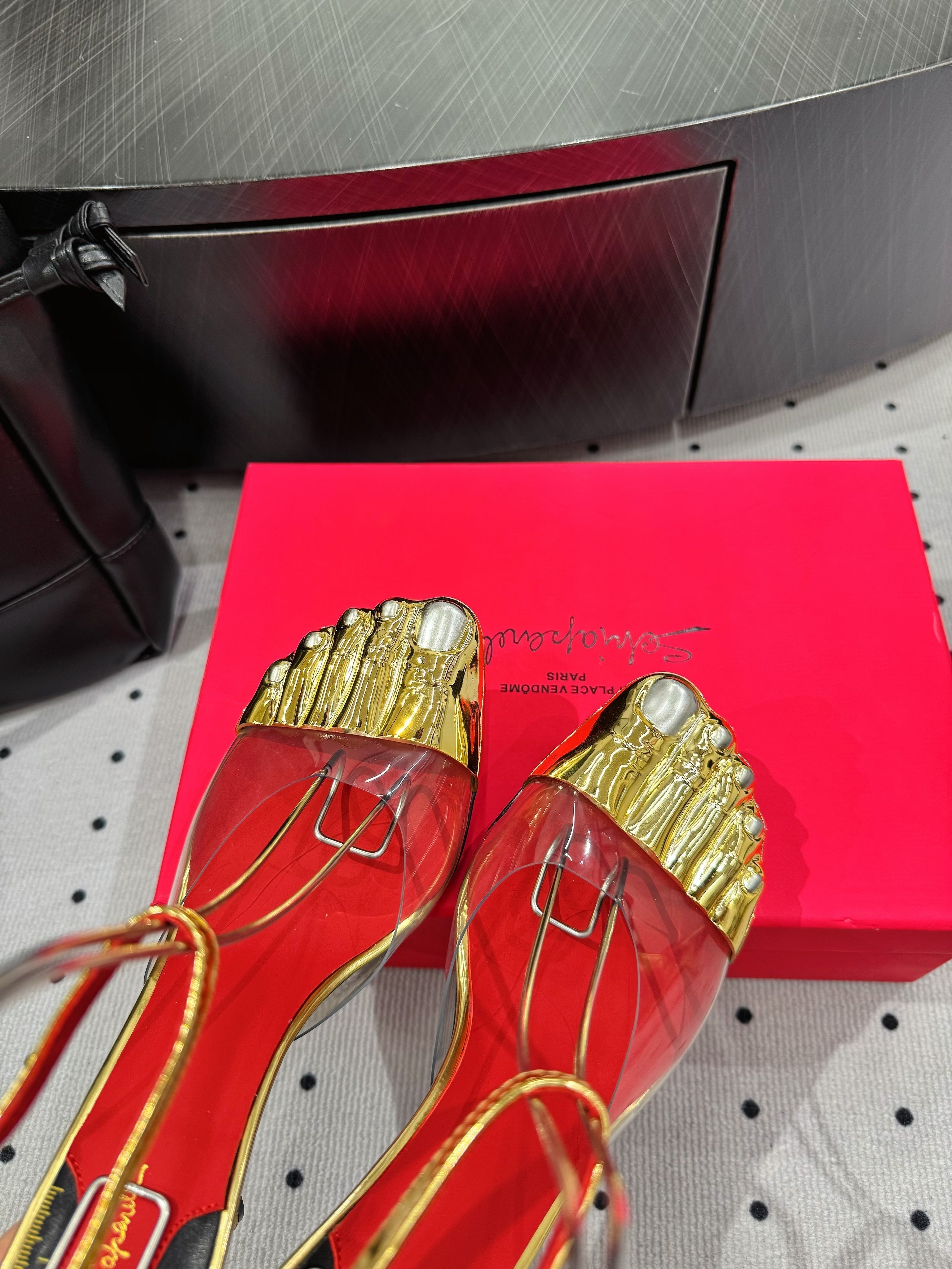 CL 25 Elsa Schiapar Slingback Gold PVC Cowhide 321606