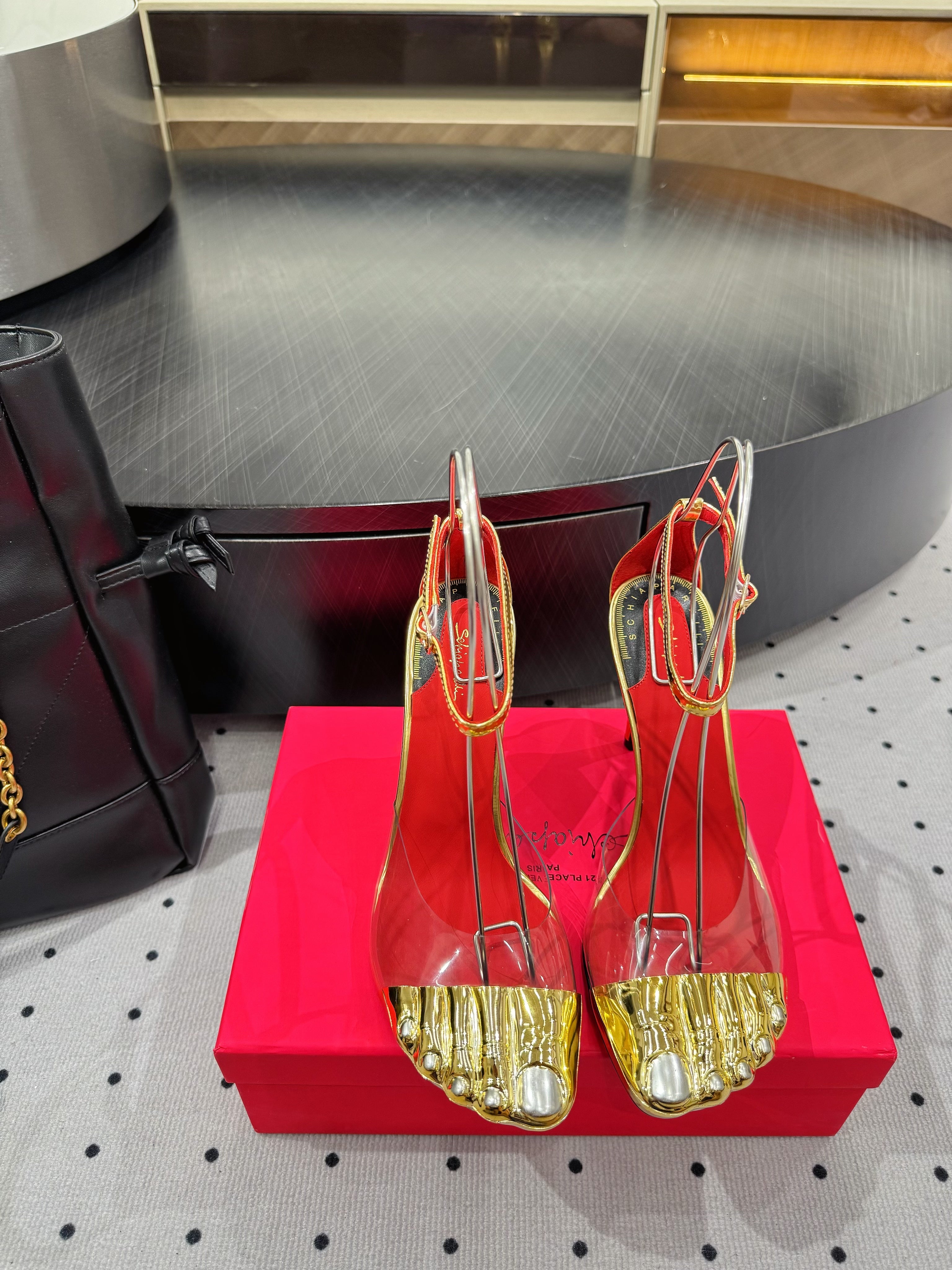 CL 25 Elsa Schiapar Slingback Gold PVC Cowhide 321606