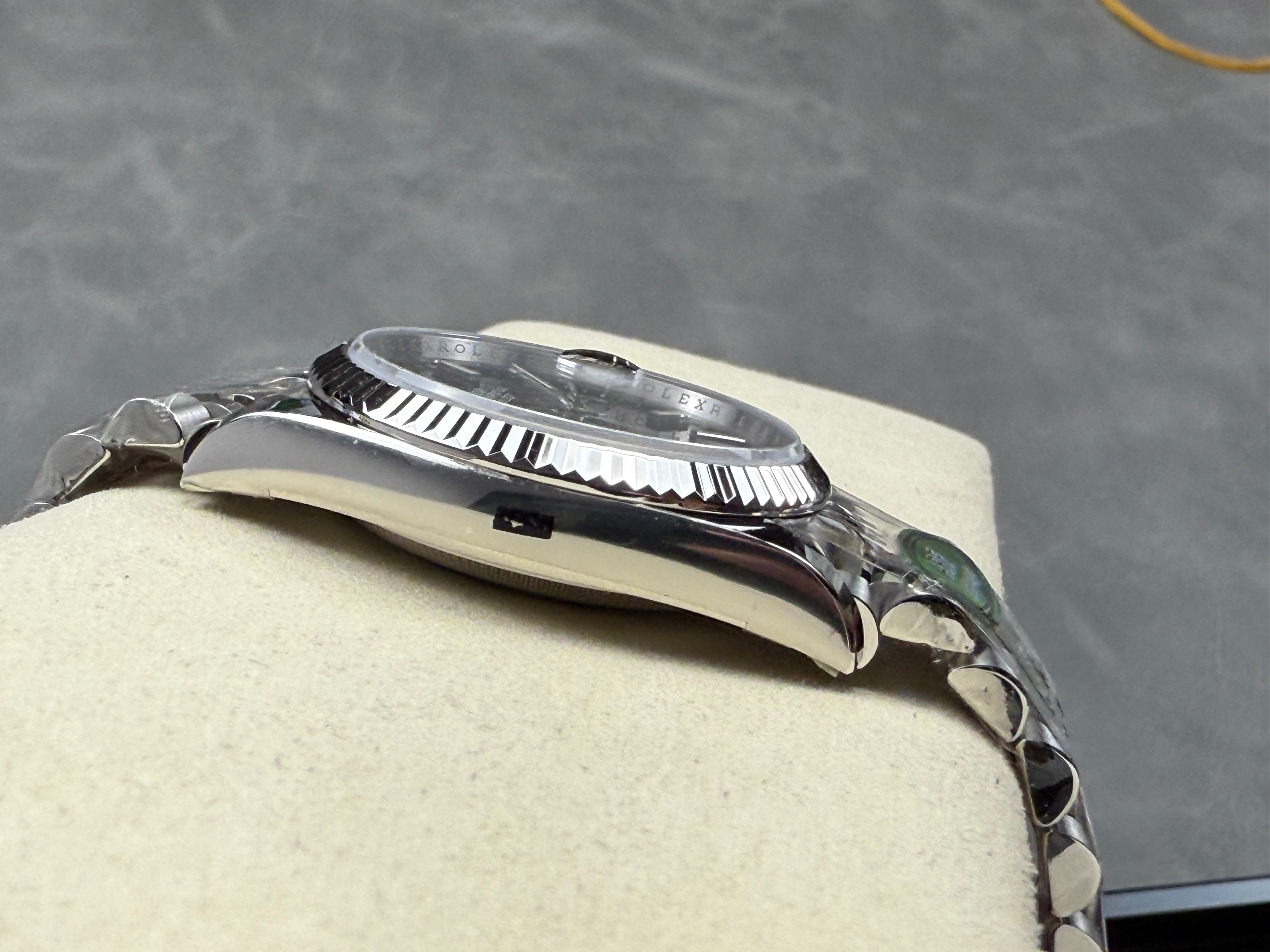 Rolex Day-Date 36mm Silver Navy Blue