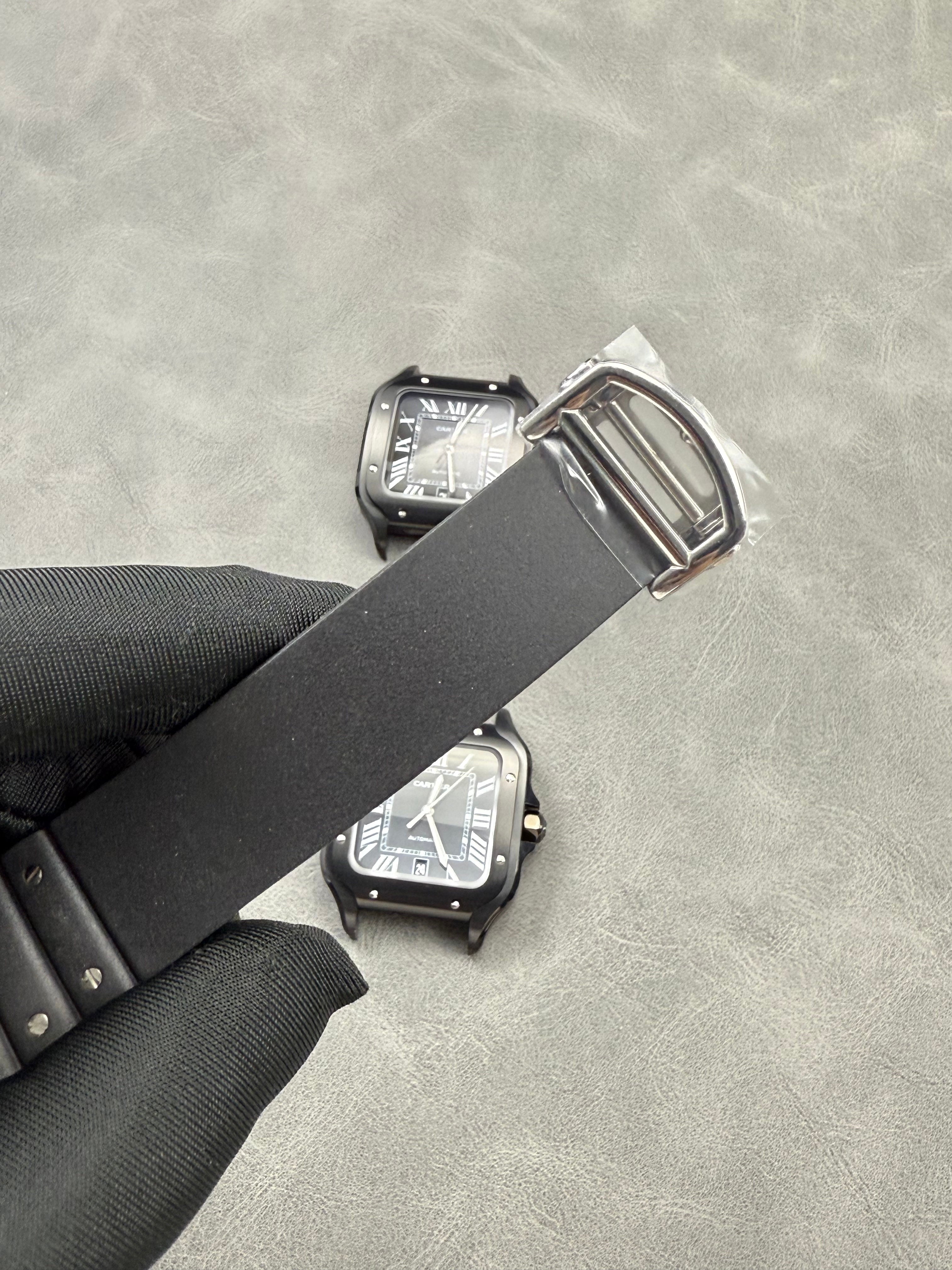 Cartier Men's Santos 39.8mm Black Rubber