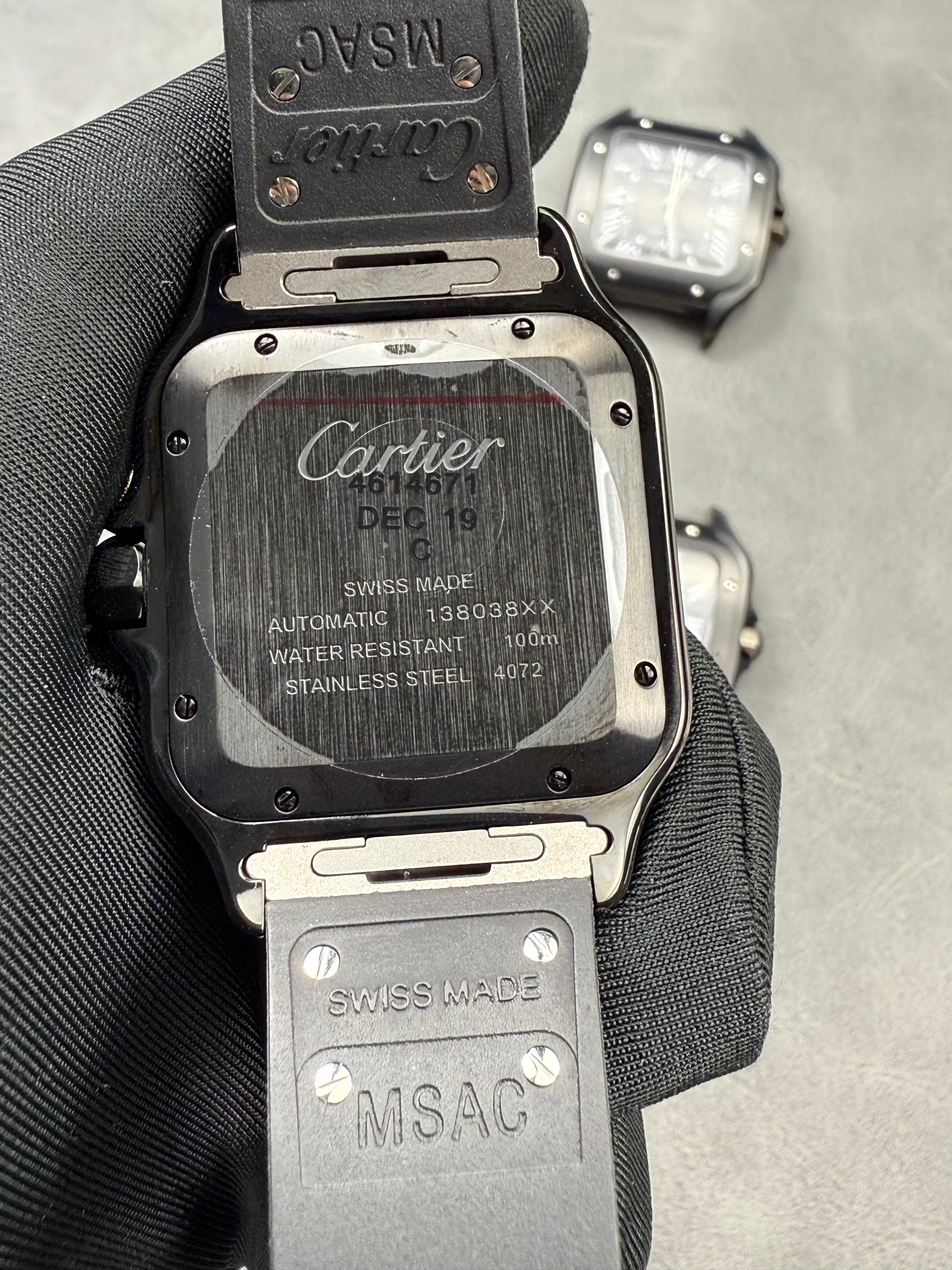 Cartier Men's Santos 39.8mm Black Rubber