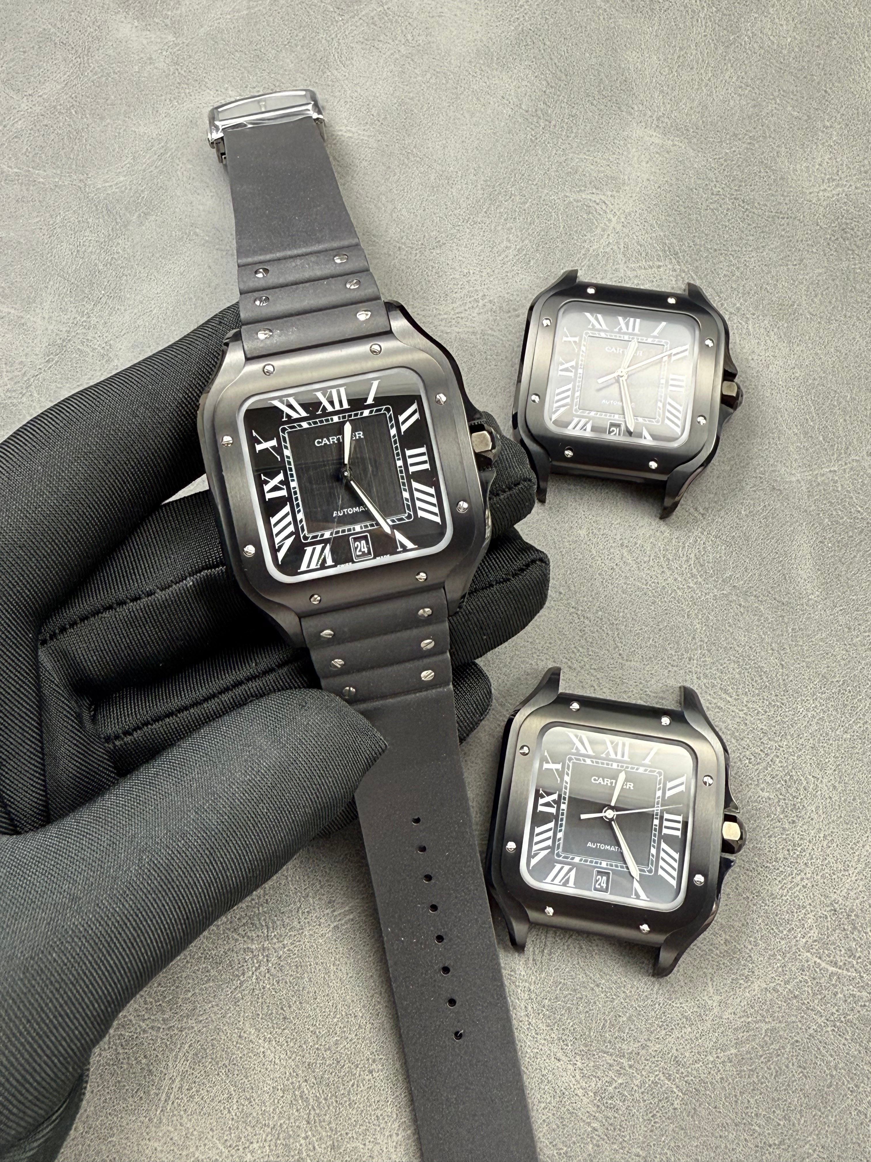 Cartier Men's Santos 39.8mm Black Rubber