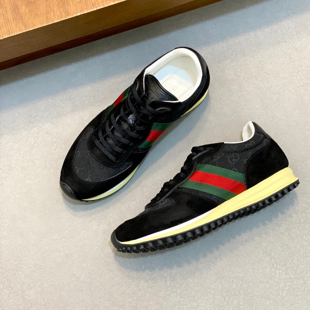 GG Men's Re-Motion Sneaker Black Suede Calfskin 719294