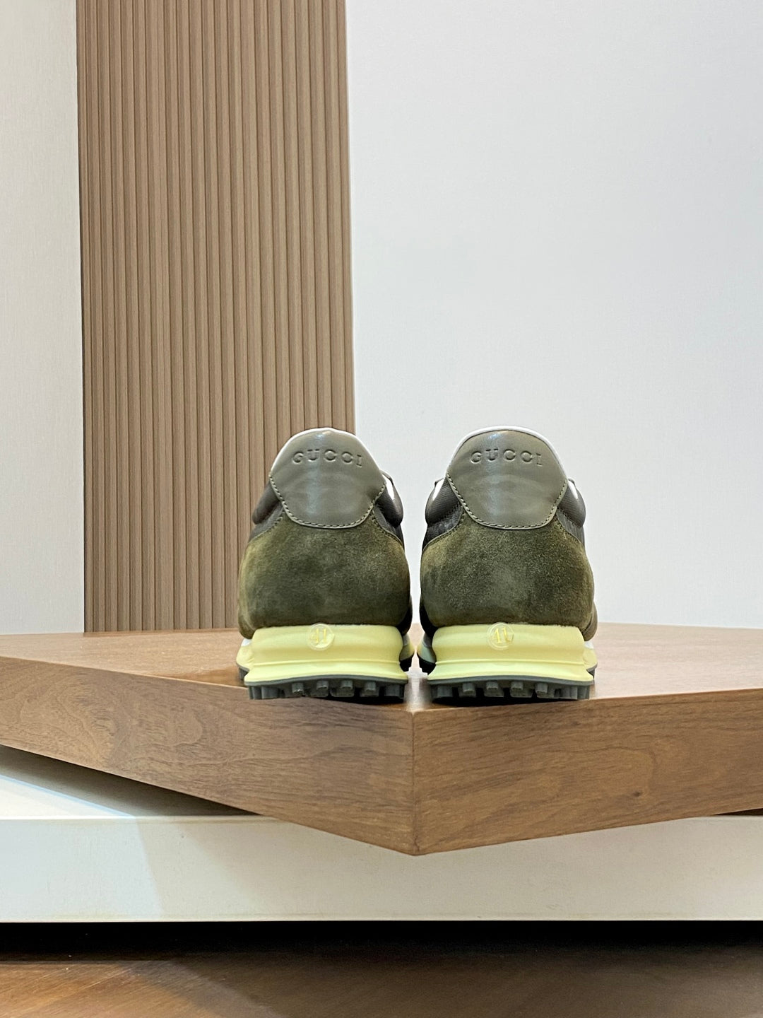 GG Men's Re-Motion Sneaker Olive Green Suede Calfskin 719293