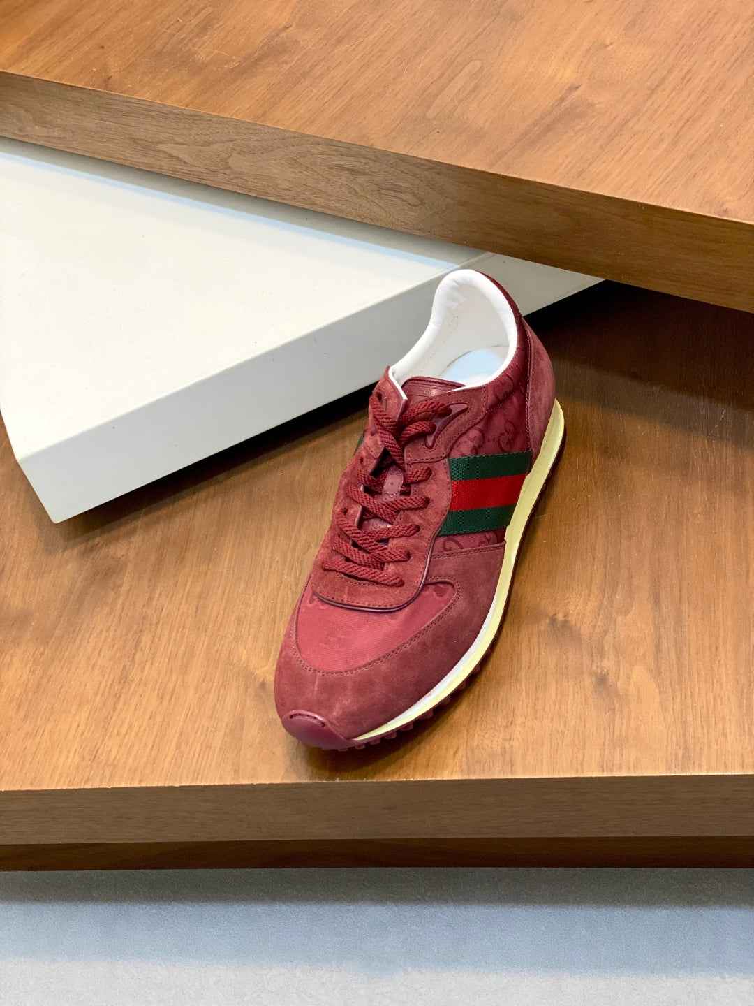 GG Men's Re-Motion Sneaker Red Suede Calfskin 719292