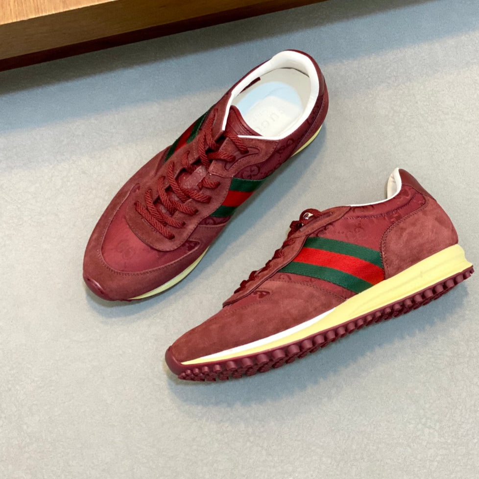 GG Men's Re-Motion Sneaker Red Suede Calfskin 719292