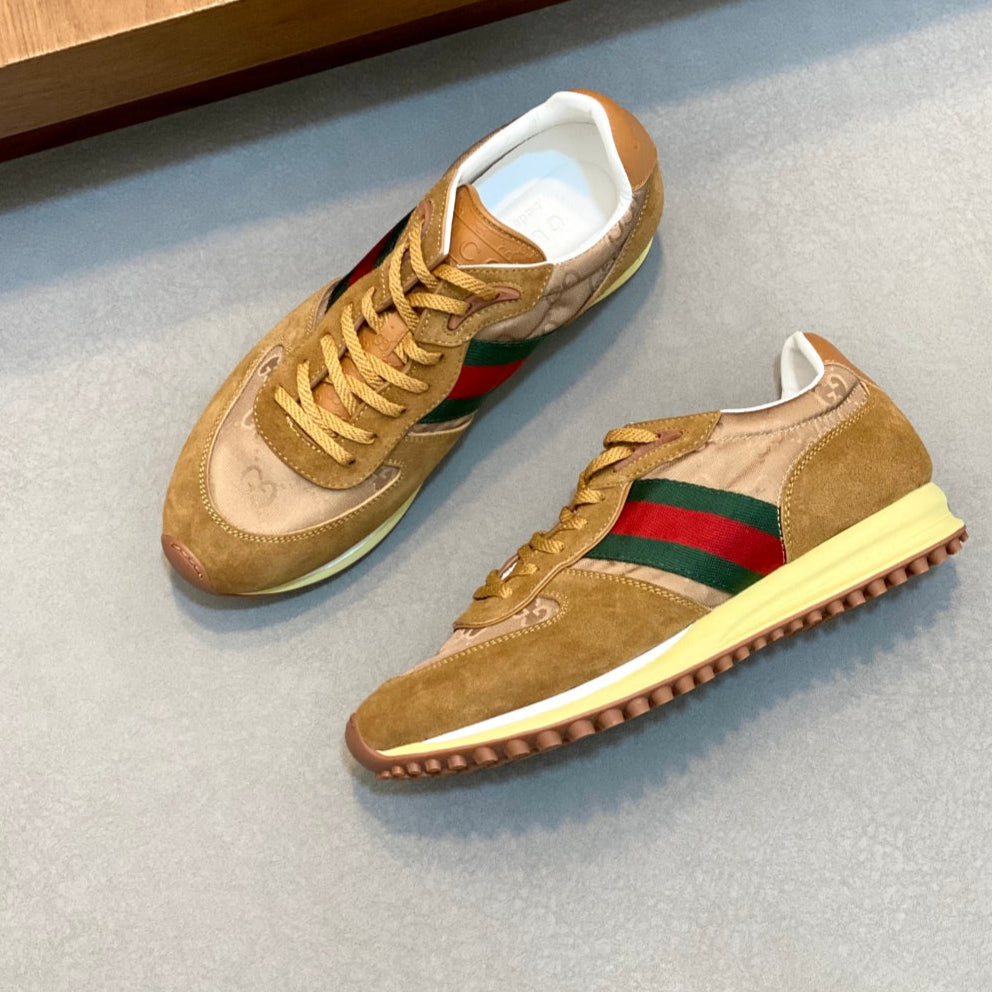 GG Men's Re-Motion Sneaker Brown Suede Calfskin 719291