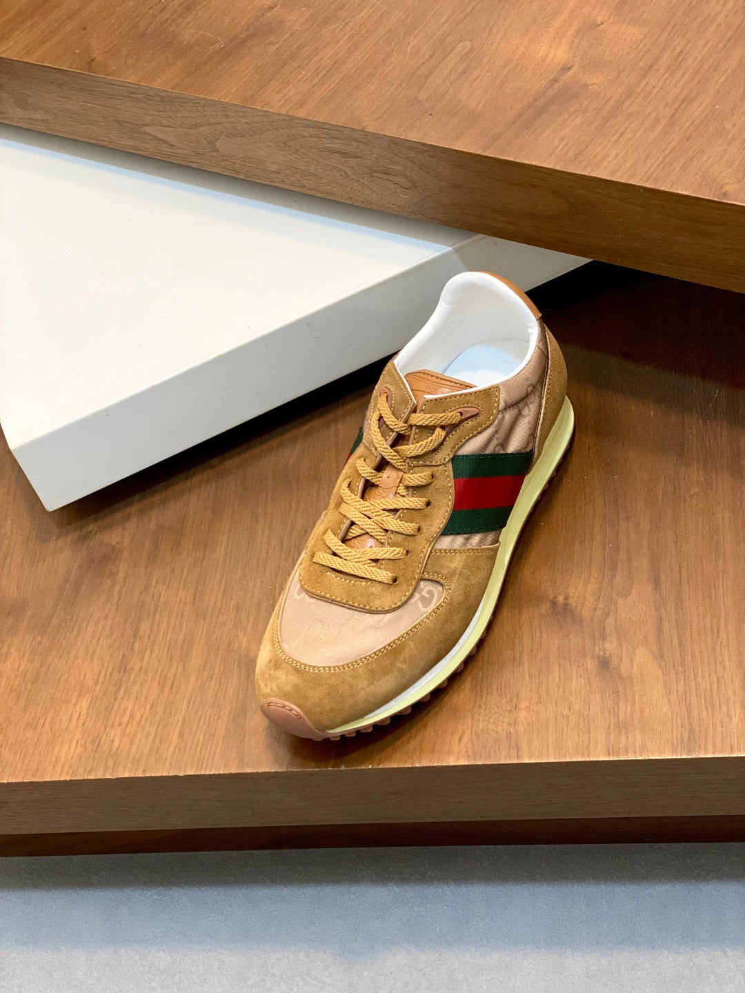 GG Men's Re-Motion Sneaker Brown Suede Calfskin 719291