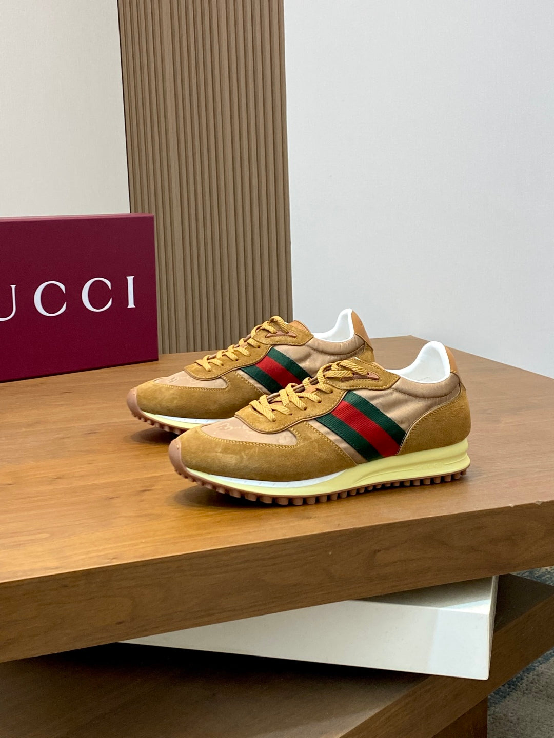 GG Men's Re-Motion Sneaker Brown Suede Calfskin 719291