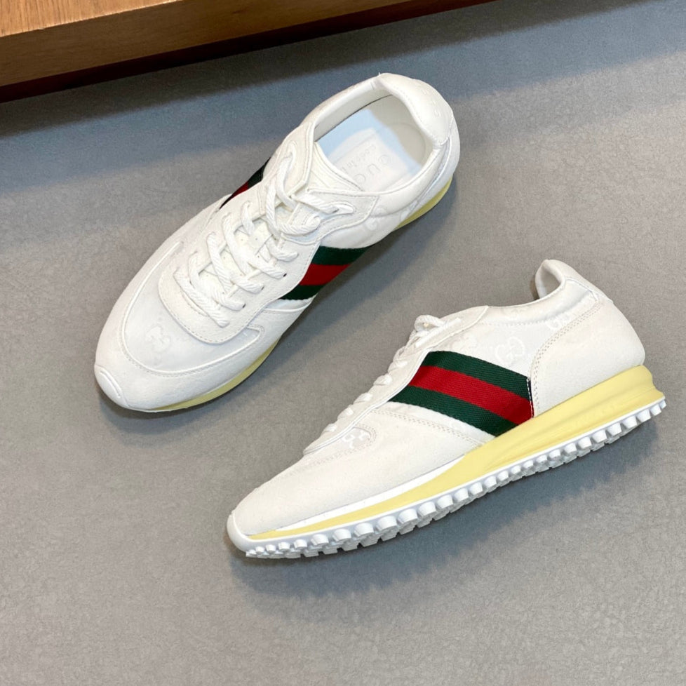 GG Men's Re-Motion Sneaker White Suede Calfskin 719290