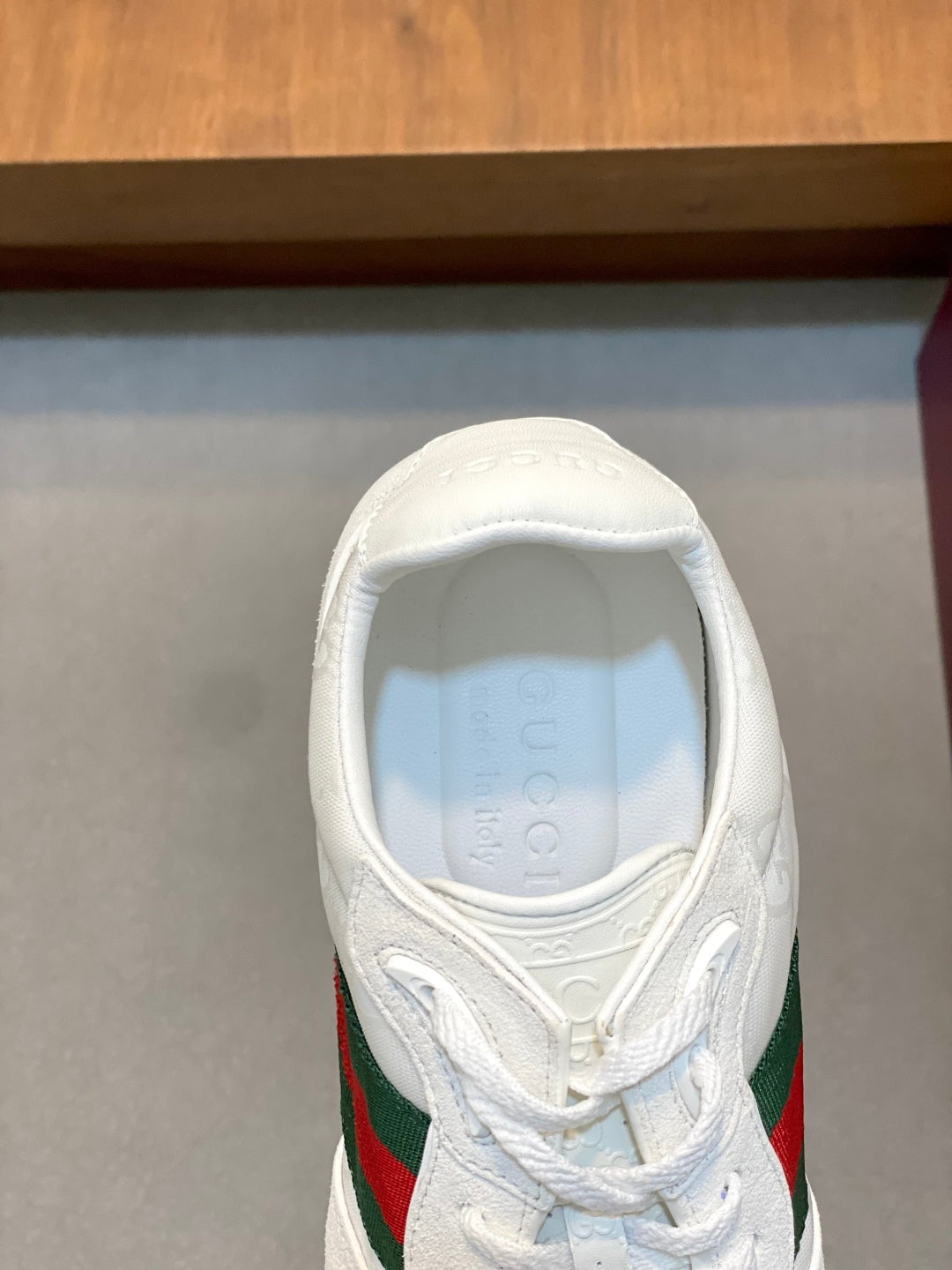 GG Men's Re-Motion Sneaker White Suede Calfskin 719290