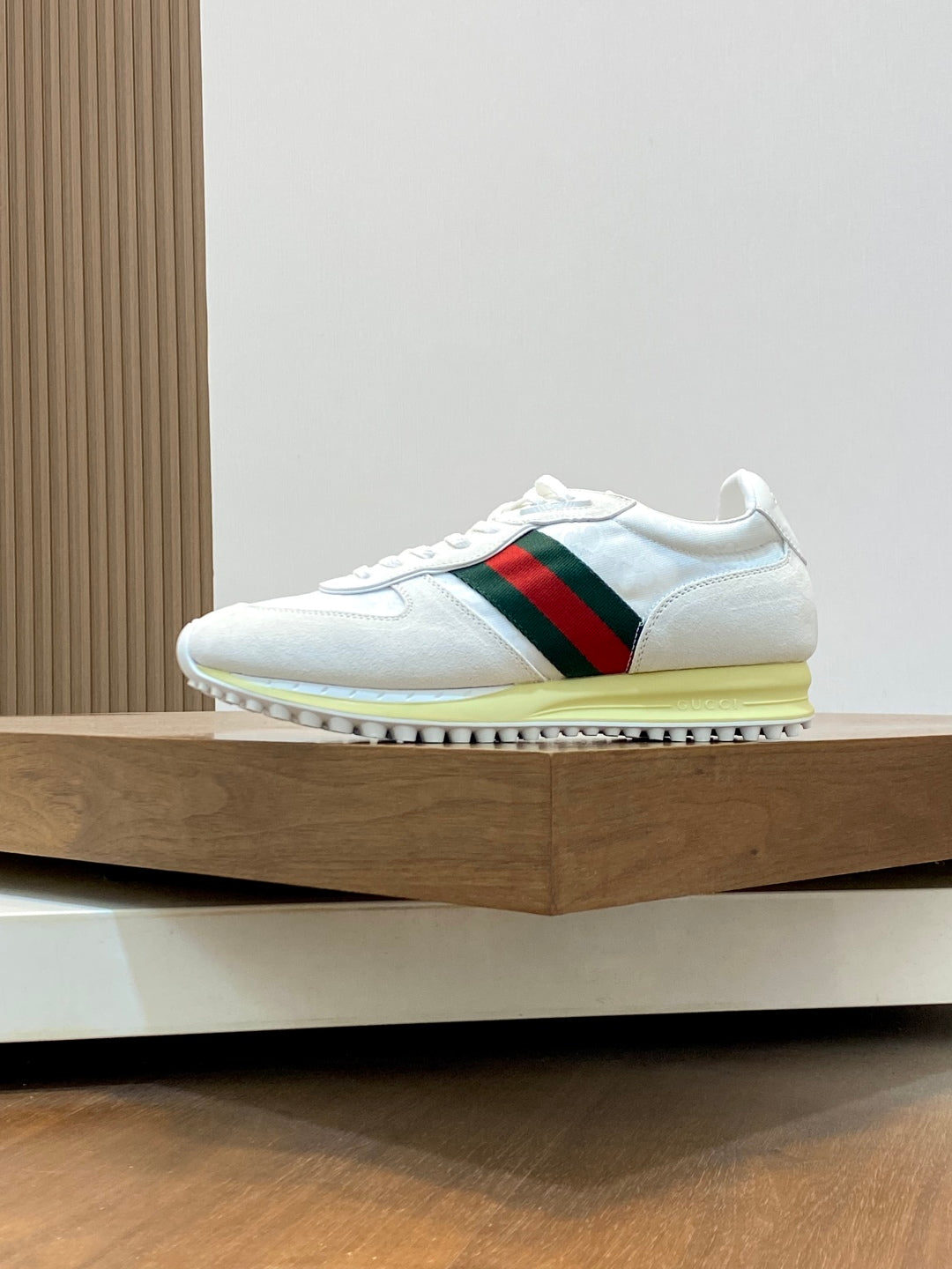 GG Men's Re-Motion Sneaker White Suede Calfskin 719290