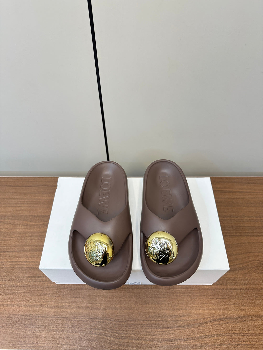 Loewe 25 Foam Slide Brown Rubber