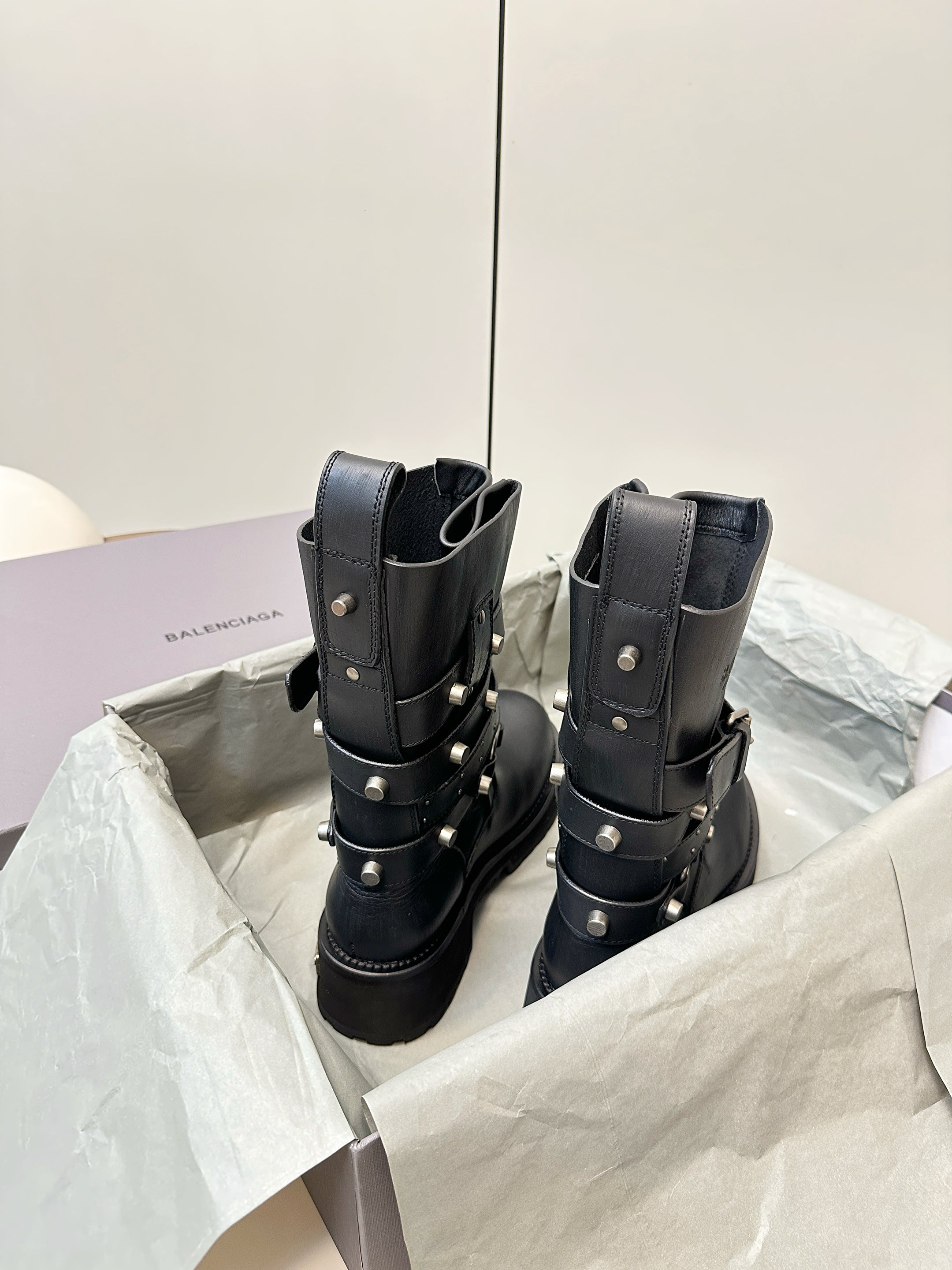 Balenciaga 25ss Venom Boots Black Calfskin 469378