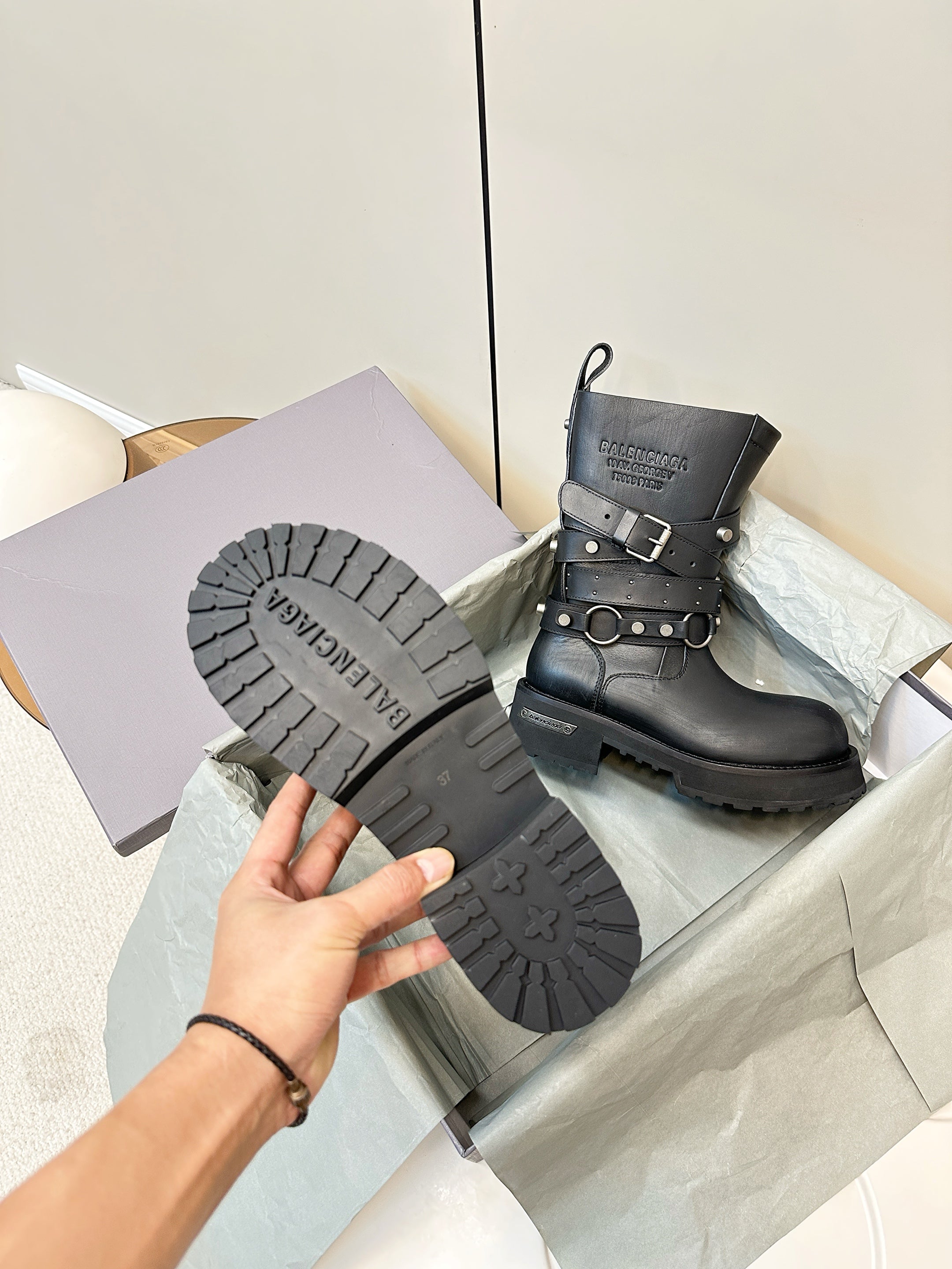 Balenciaga 25ss Venom Boots Black Calfskin 469378
