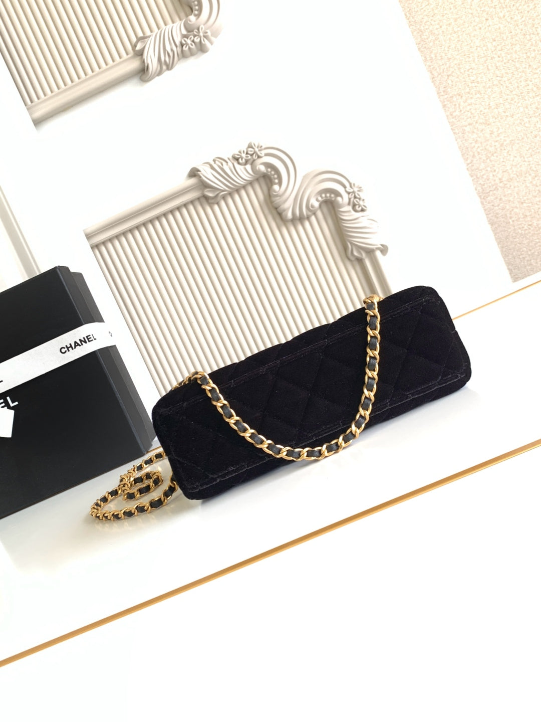 cc 24a nano 19cm kelly shopper bag black velvet