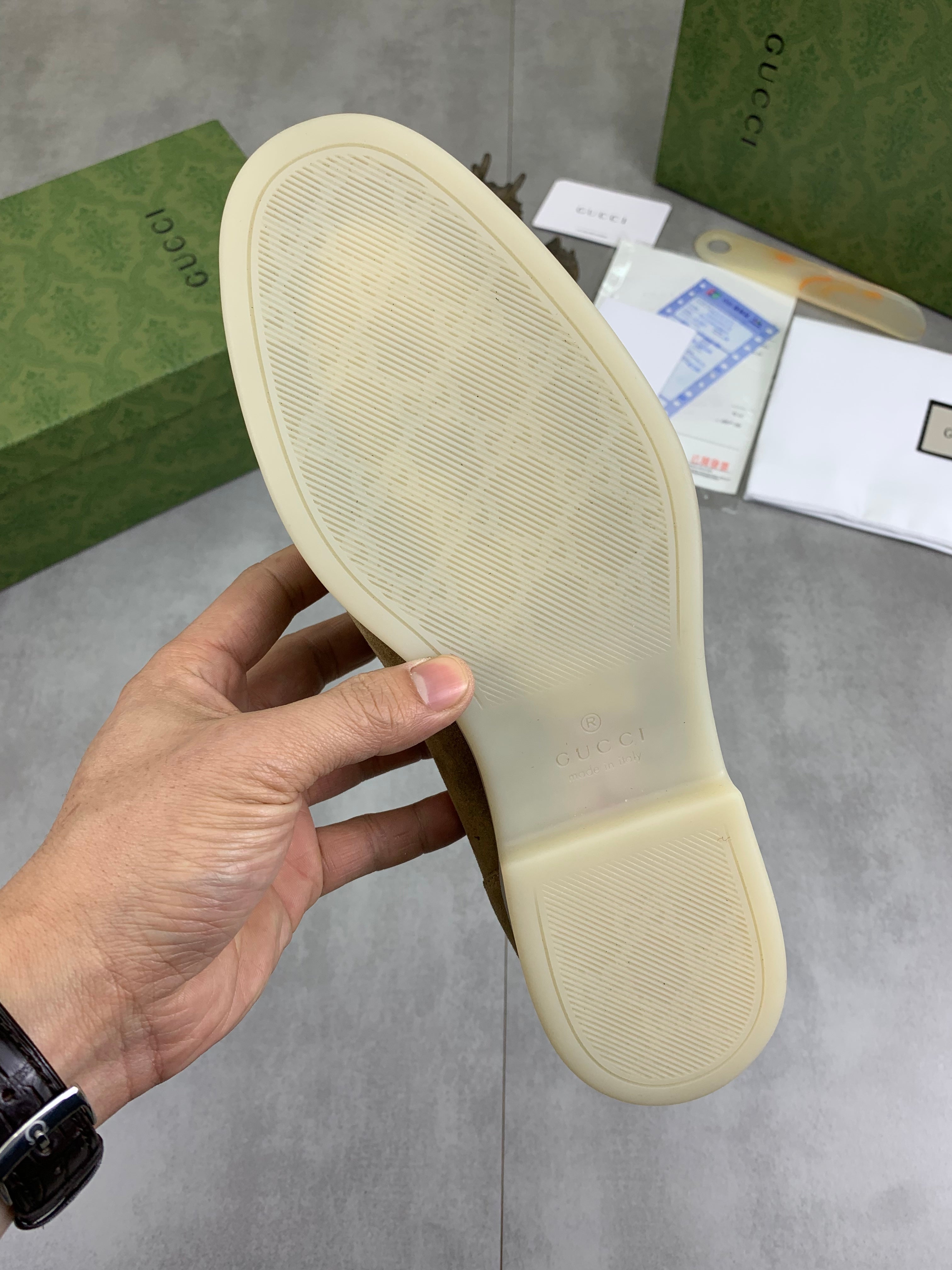 GG Men's Horsebit Loafer Tan Suede 524775