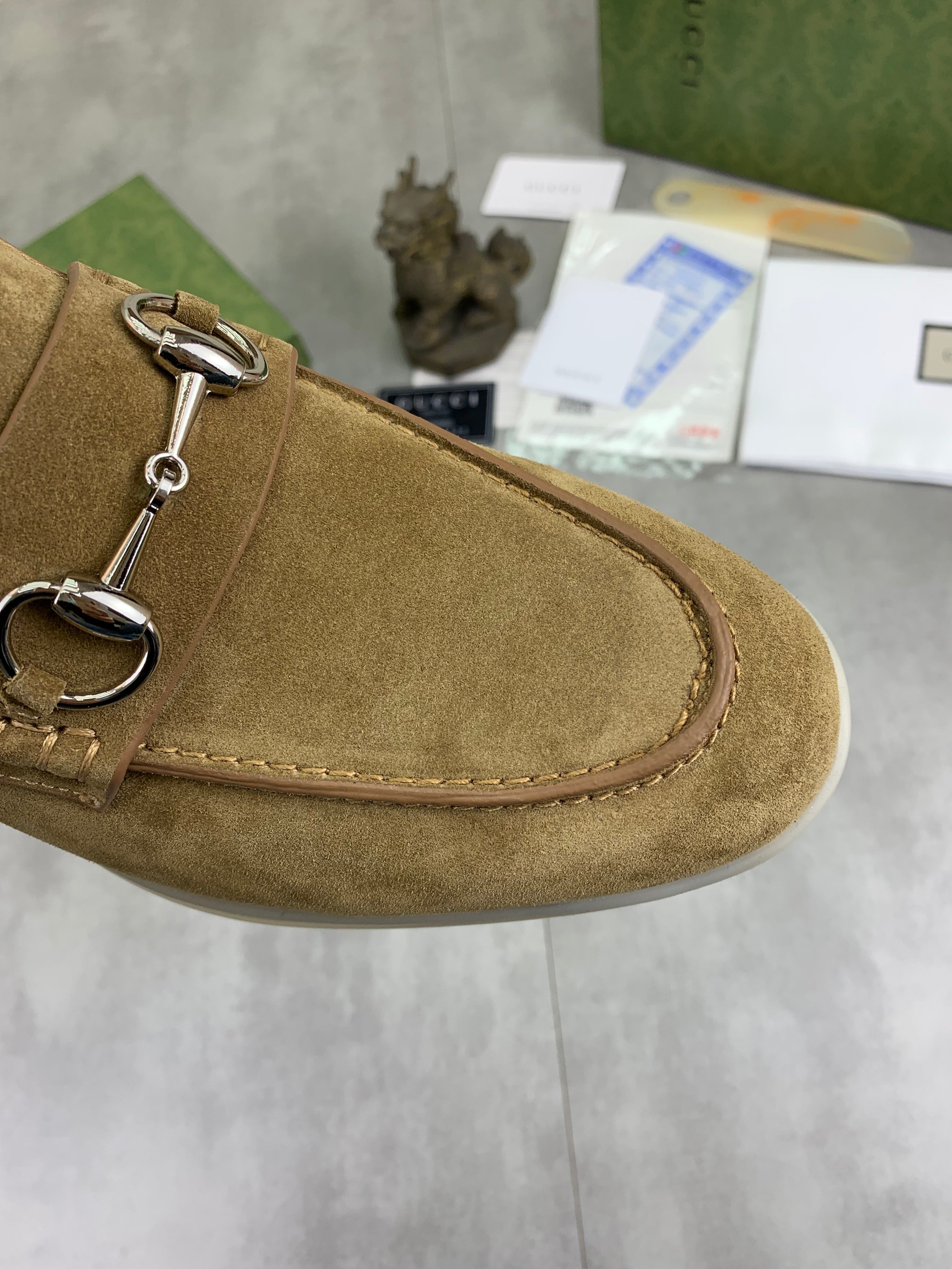 GG Men's Horsebit Loafer Tan Suede 524775