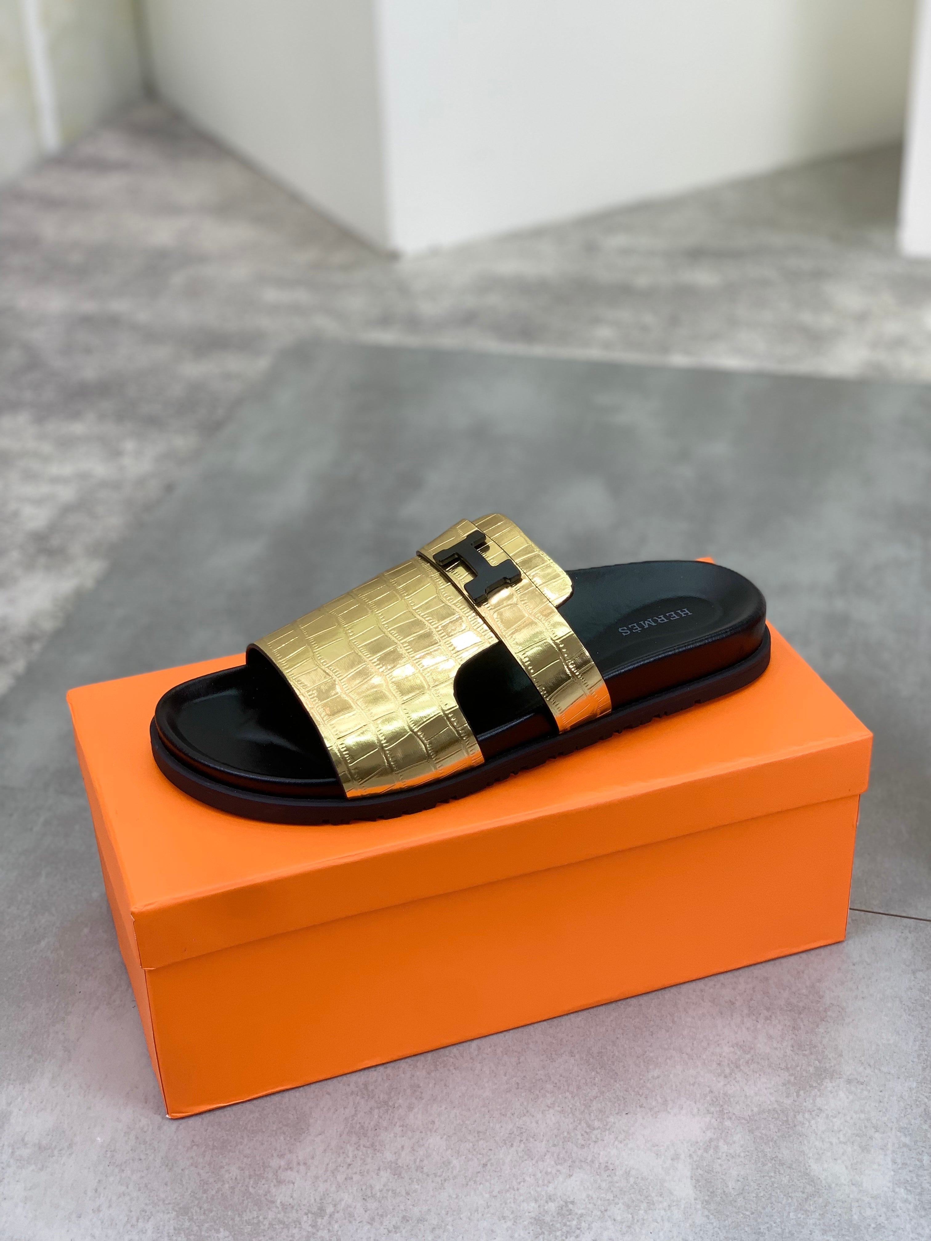 HM Men's Slide Gold Cowhide 616262