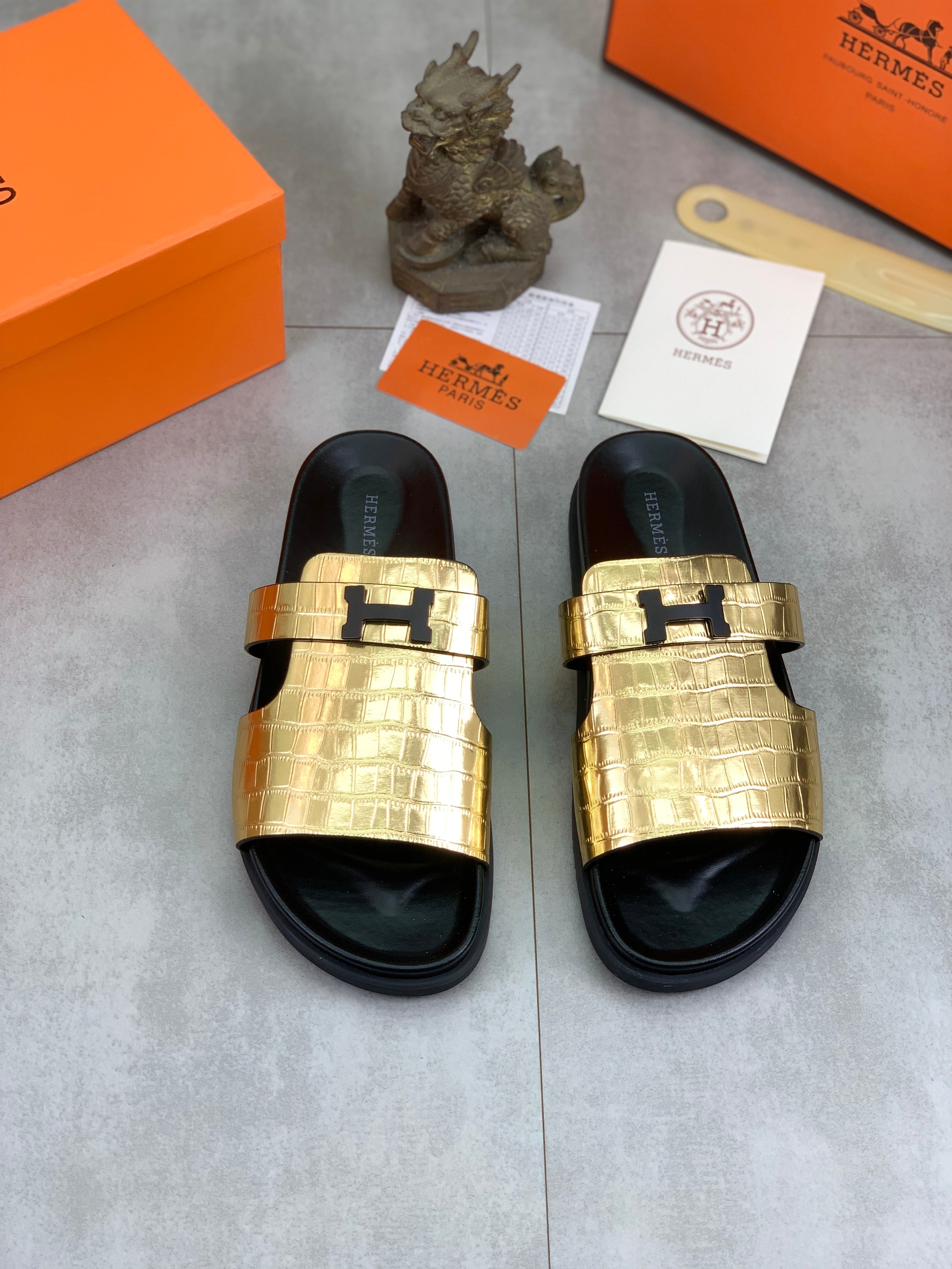 HM Men's Slide Gold Cowhide 616262