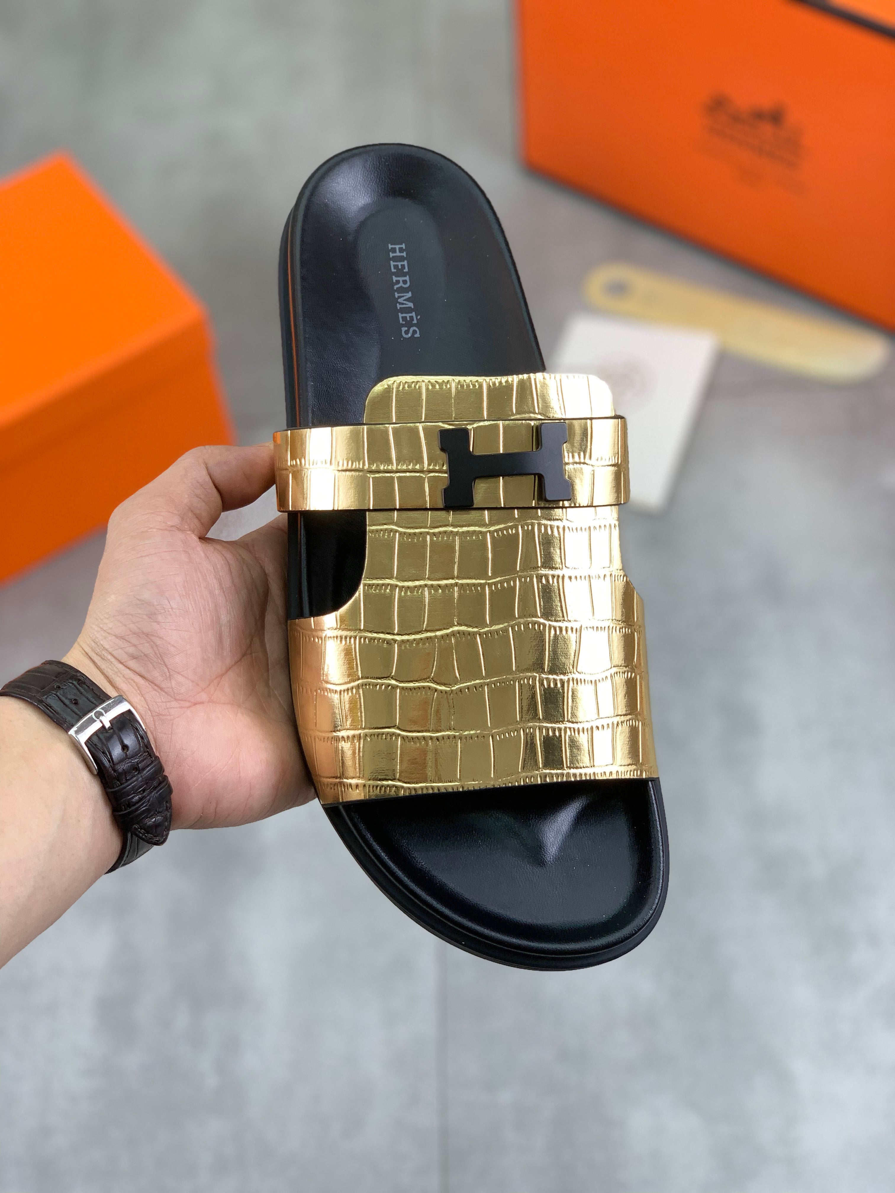 HM Men's Slide Gold Cowhide 616262