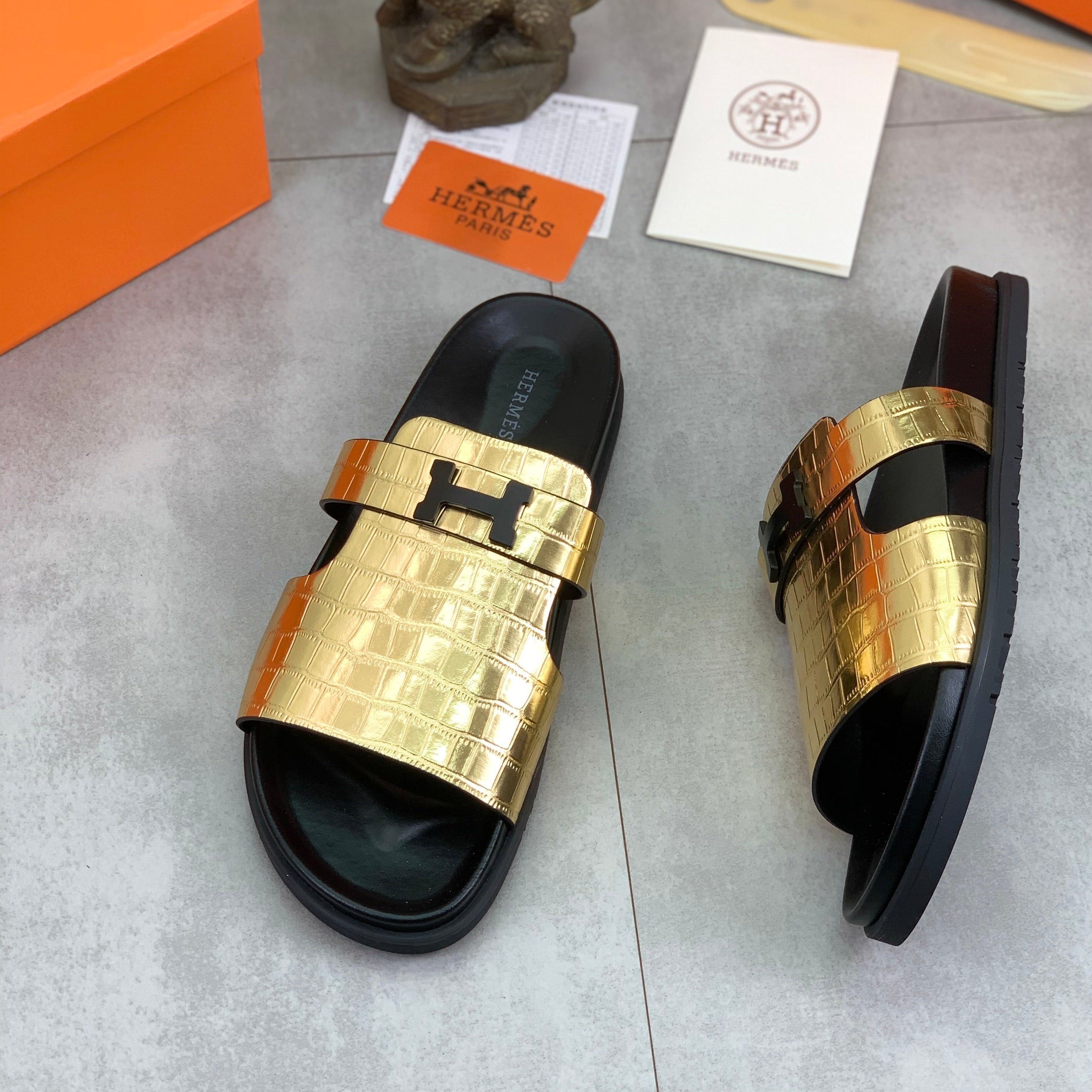 HM Men's Slide Gold Cowhide 616262