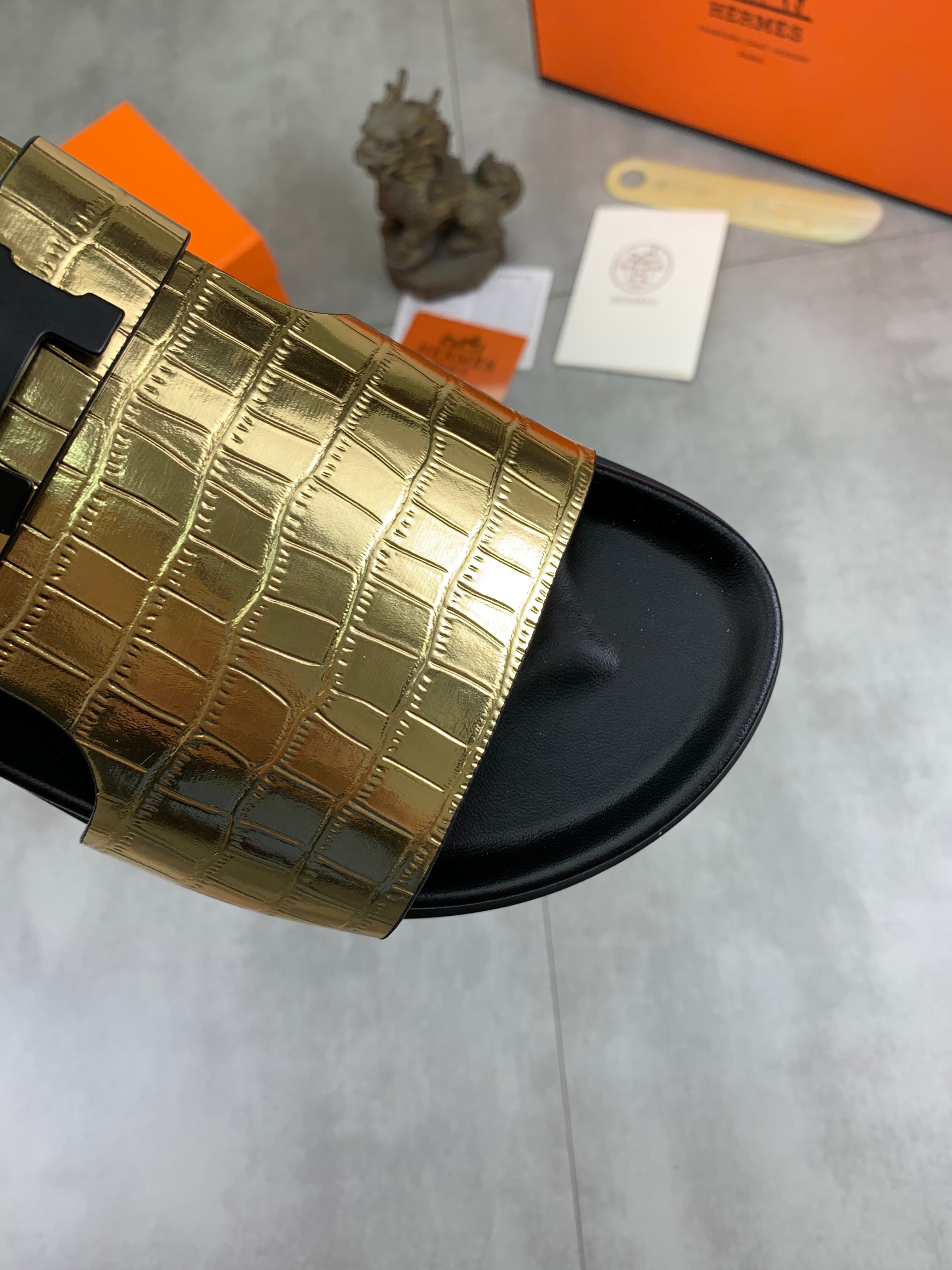 HM Men's Slide Gold Cowhide 616262